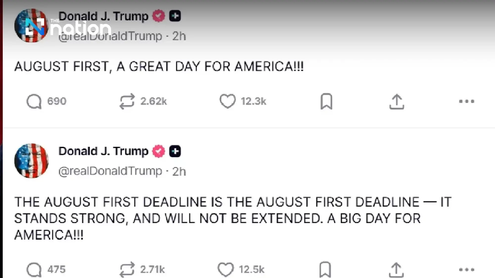 Trump insists on August 1 deadline, no extensions, while Thailand rushes to finalise US tariff proposal