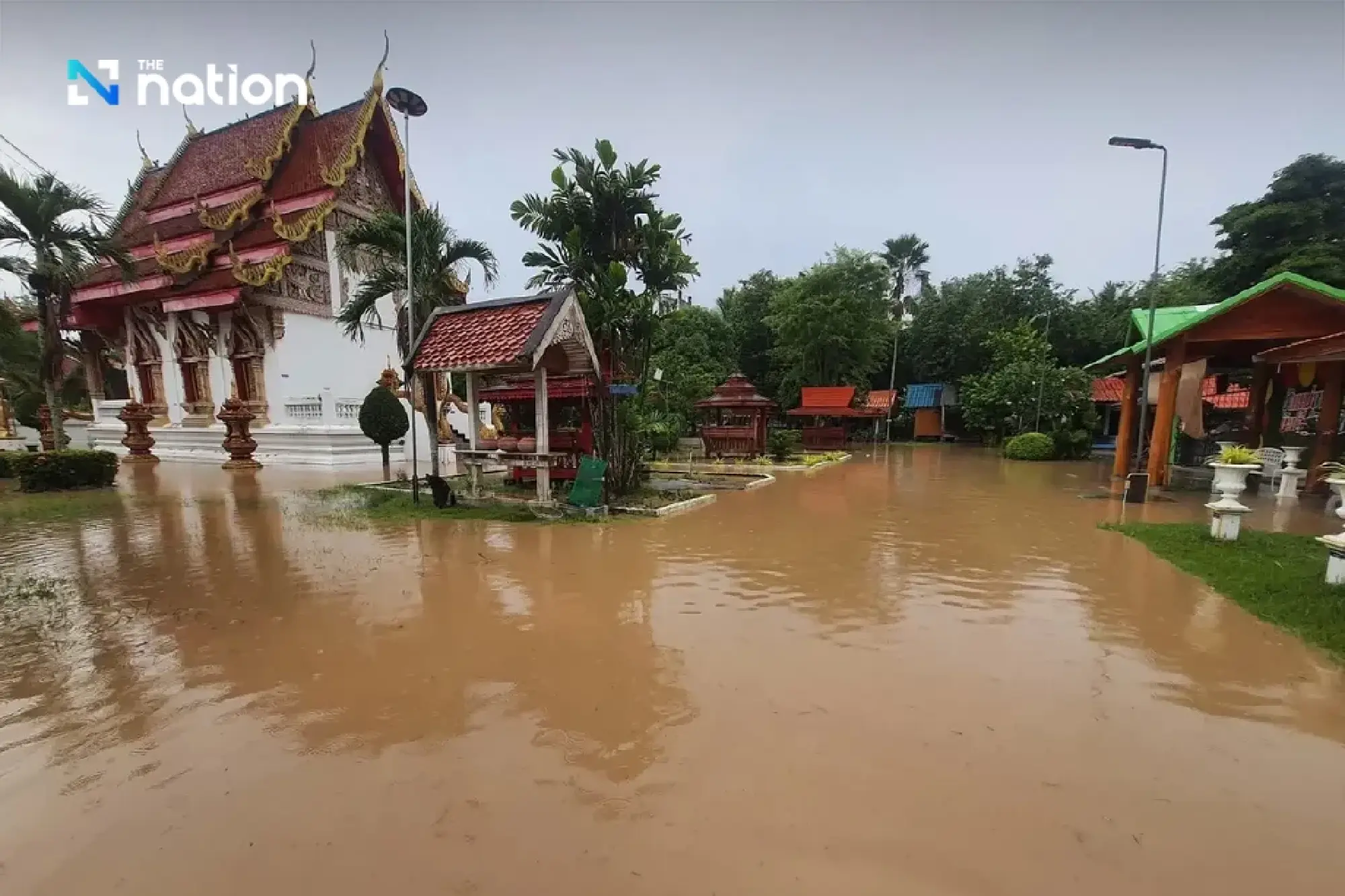 Flash floods hit Phrae, key temple submerged as landslides disrupt roads in Uttaradit