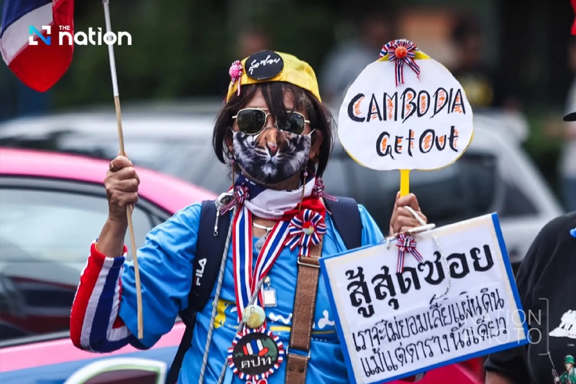 Protest groups rally at Cambodian Embassy over Thai border landmine incident