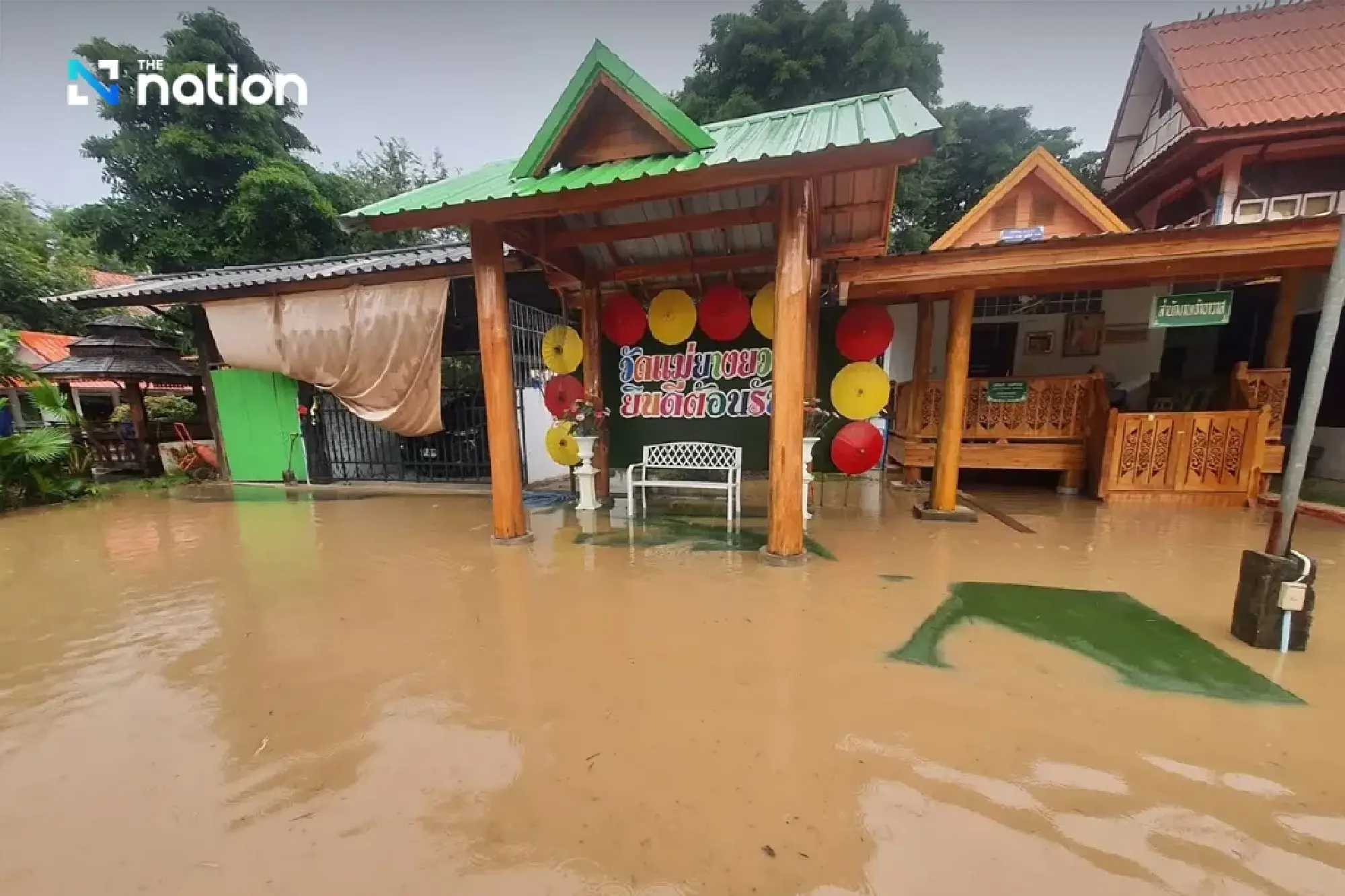 Flash floods hit Phrae, key temple submerged as landslides disrupt roads in Uttaradit