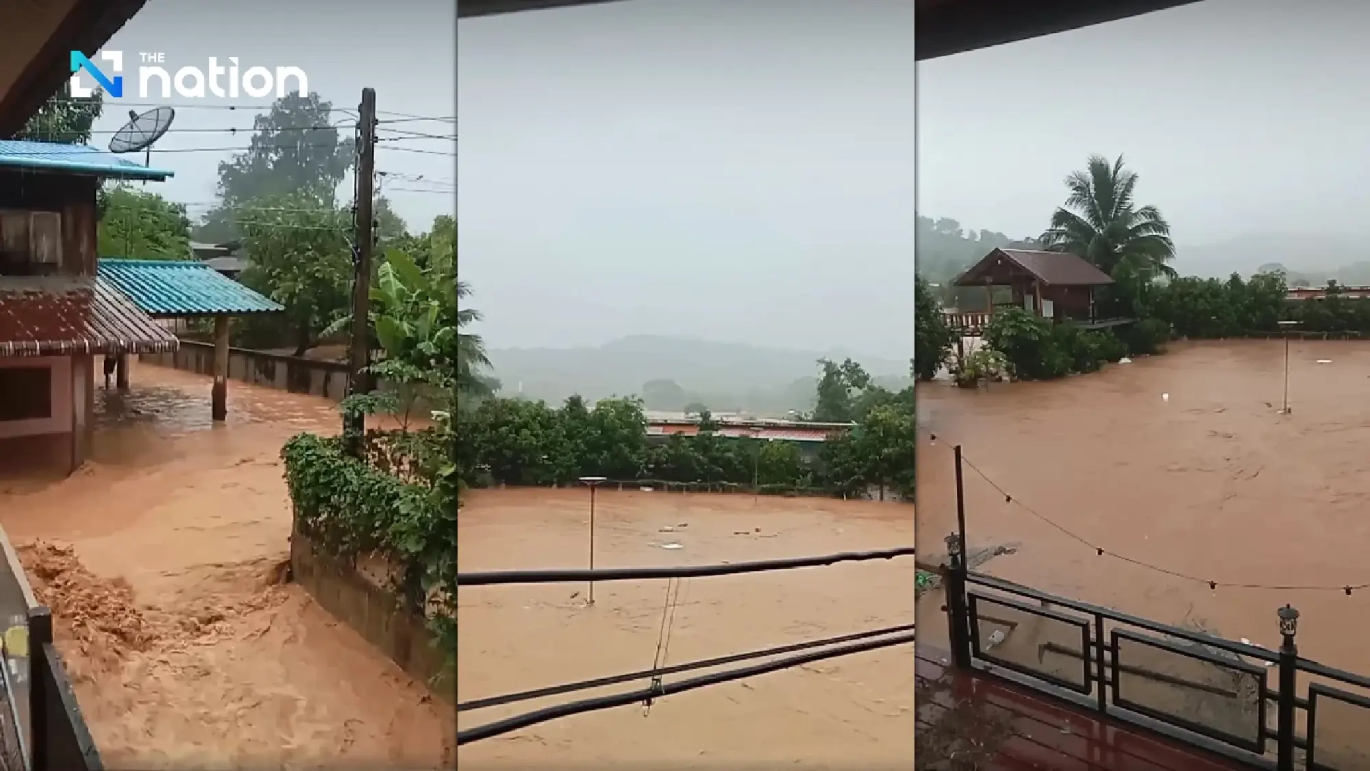 Flash flood warning issued for four districts in Nan province as waters inundate Wiang Sa homes
