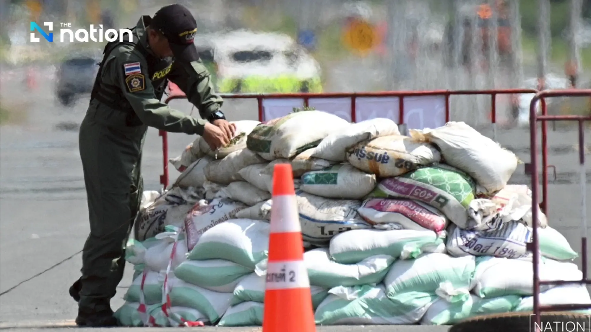 EOD team destroys Cambodian BM-21 rocket found on road near civilian area in Sisaket
