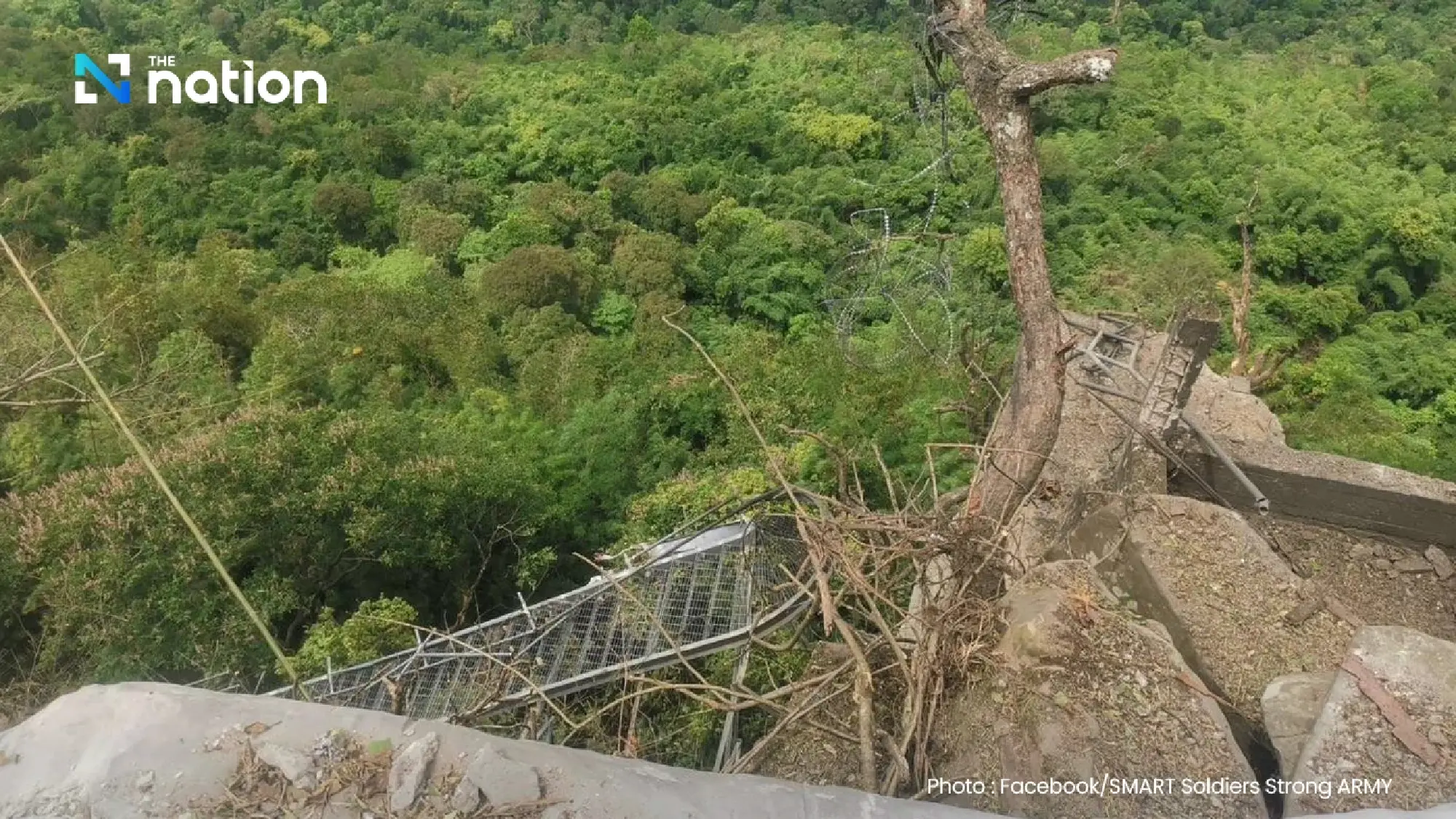 Thai army releases photos of destroyed Cambodian stairway at Chong Kan Ma