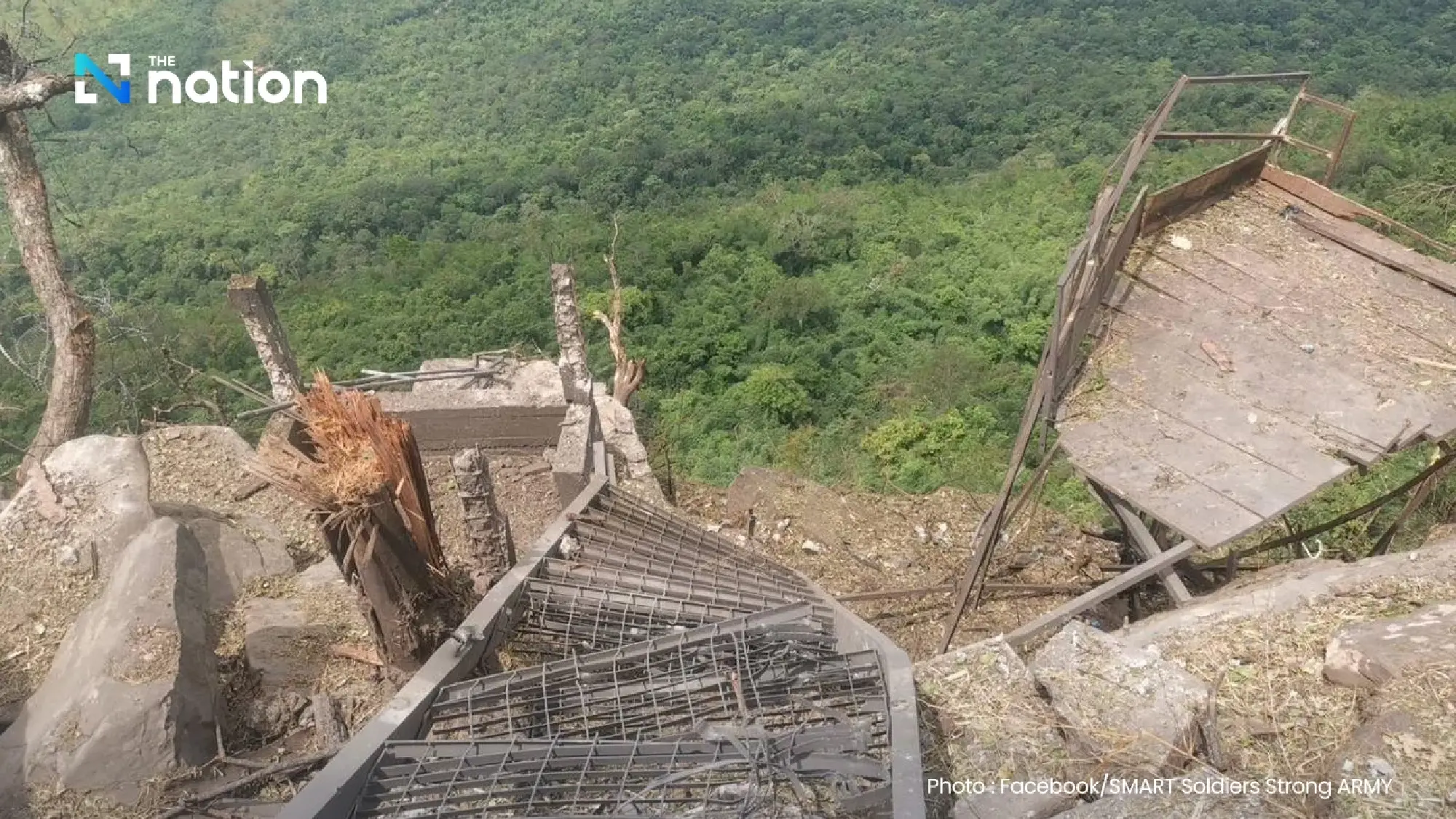 Thai army releases photos of destroyed Cambodian stairway at Chong Kan Ma