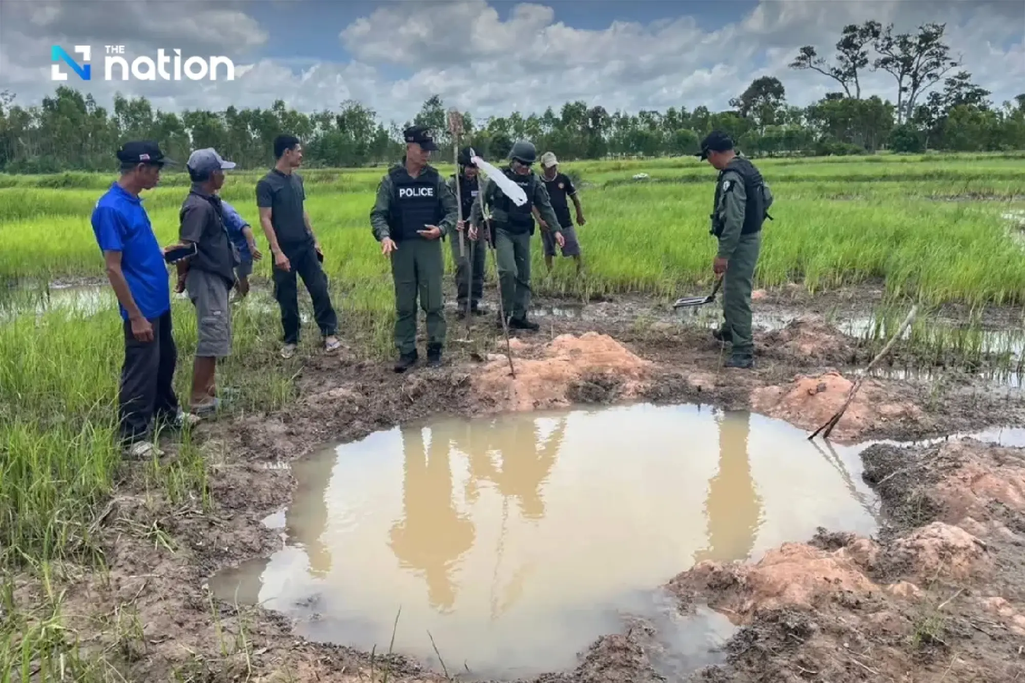 Surin EOD team investigates BM-21 rocket impact sites on Thai-Cambodian border