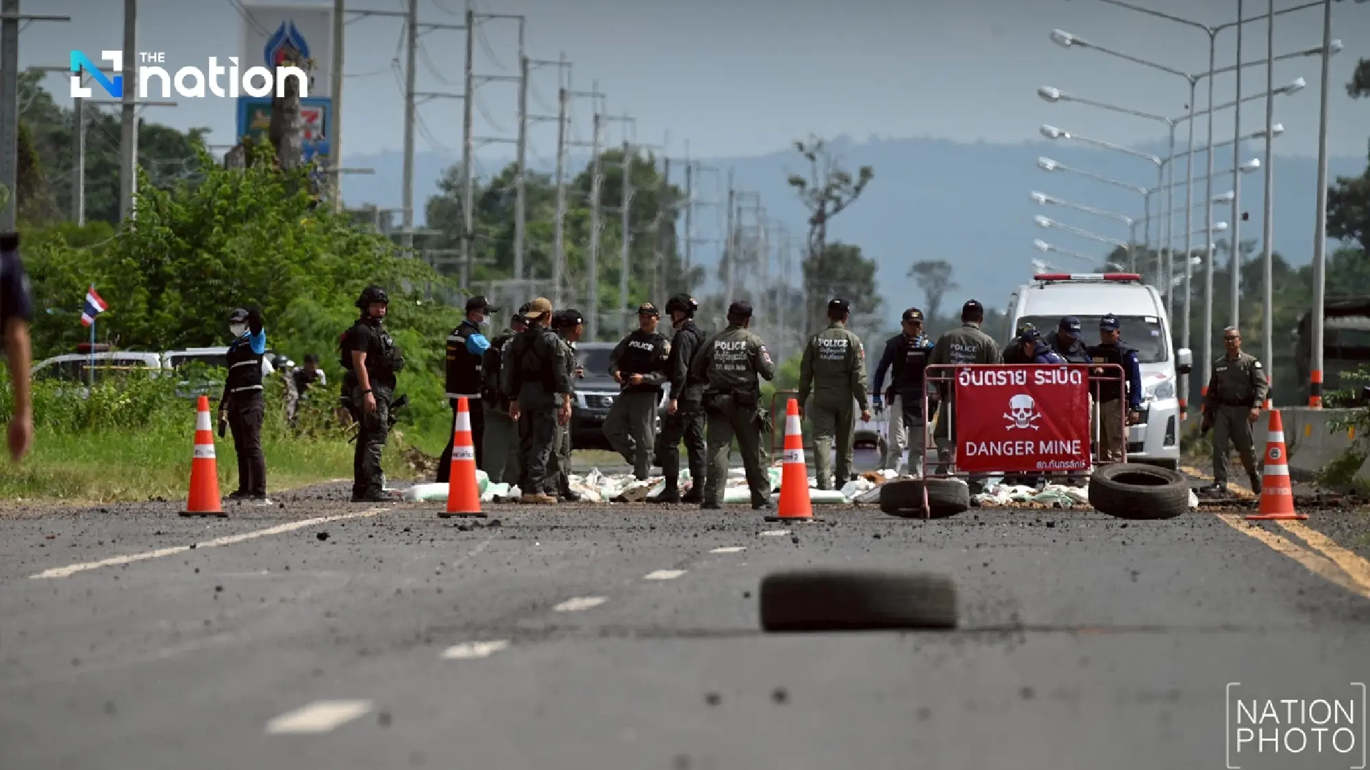 EOD team destroys Cambodian BM-21 rocket found on road near civilian area in Sisaket