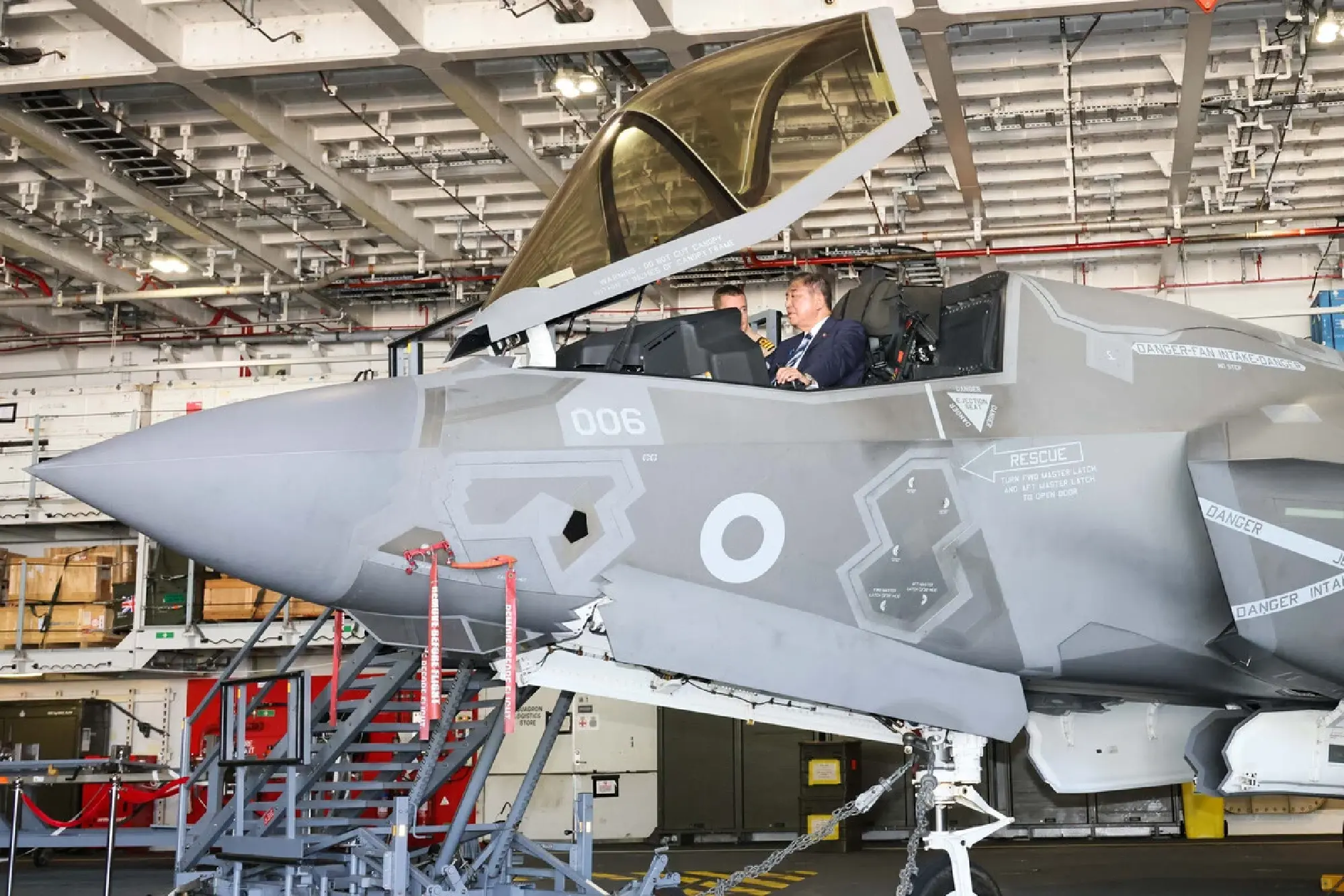 Ishiba inspects MSDF destroyer, British aircraft carrier