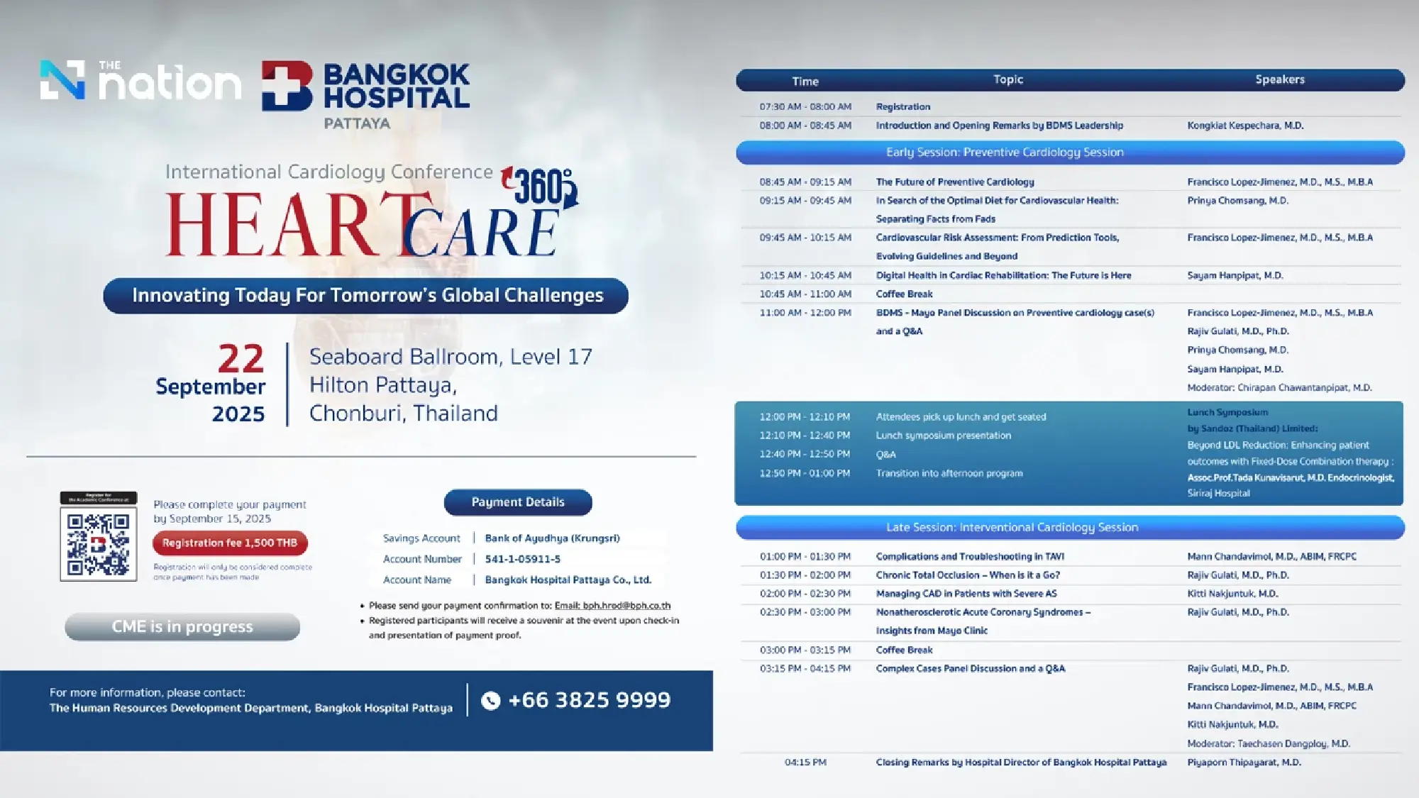 Bangkok Hospital Pattaya, BDMS, in Collaboration with Mayo Clinic Hosts “International Cardiology Conference 2025”