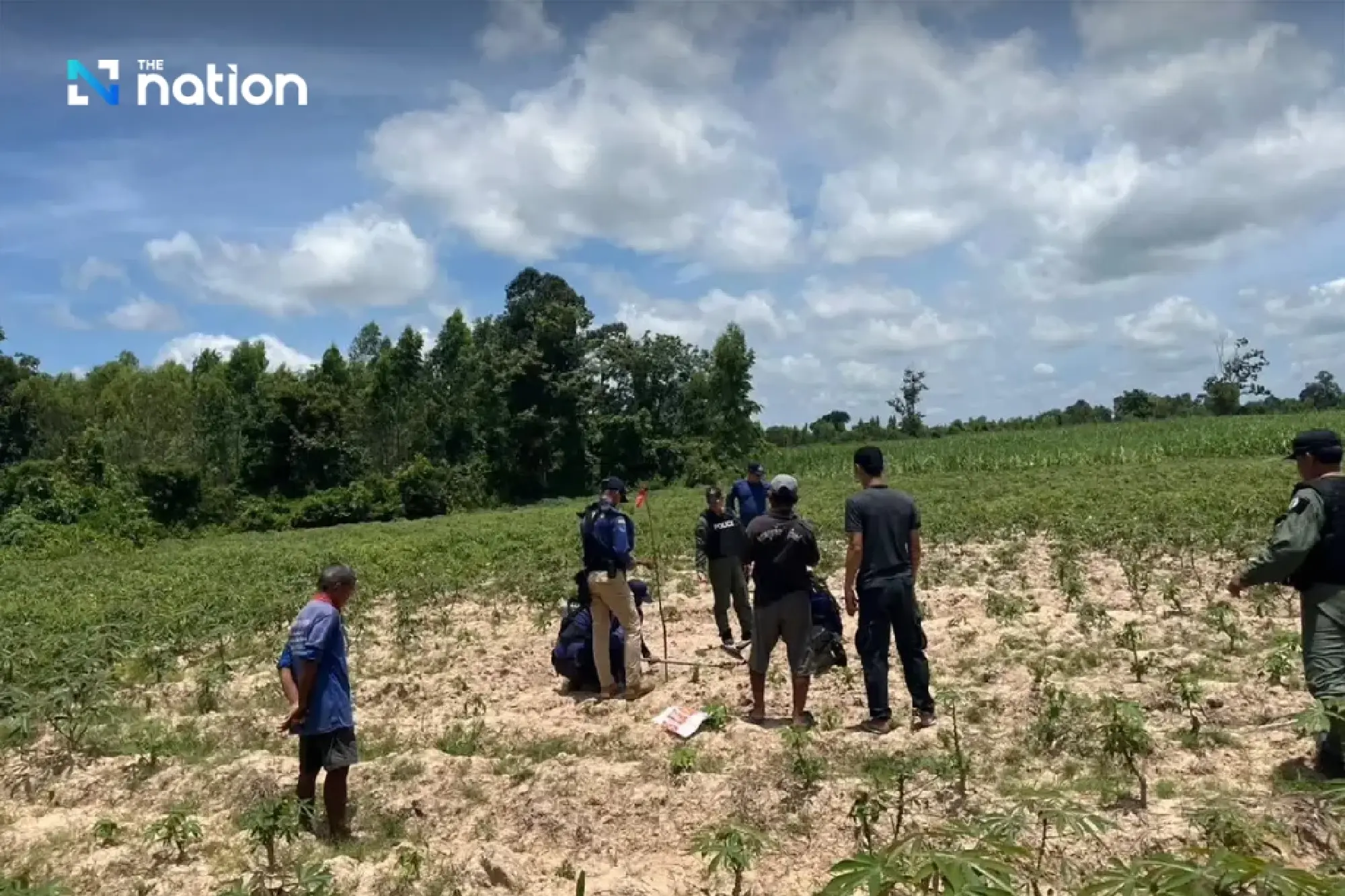 Surin EOD team investigates BM-21 rocket impact sites on Thai-Cambodian border