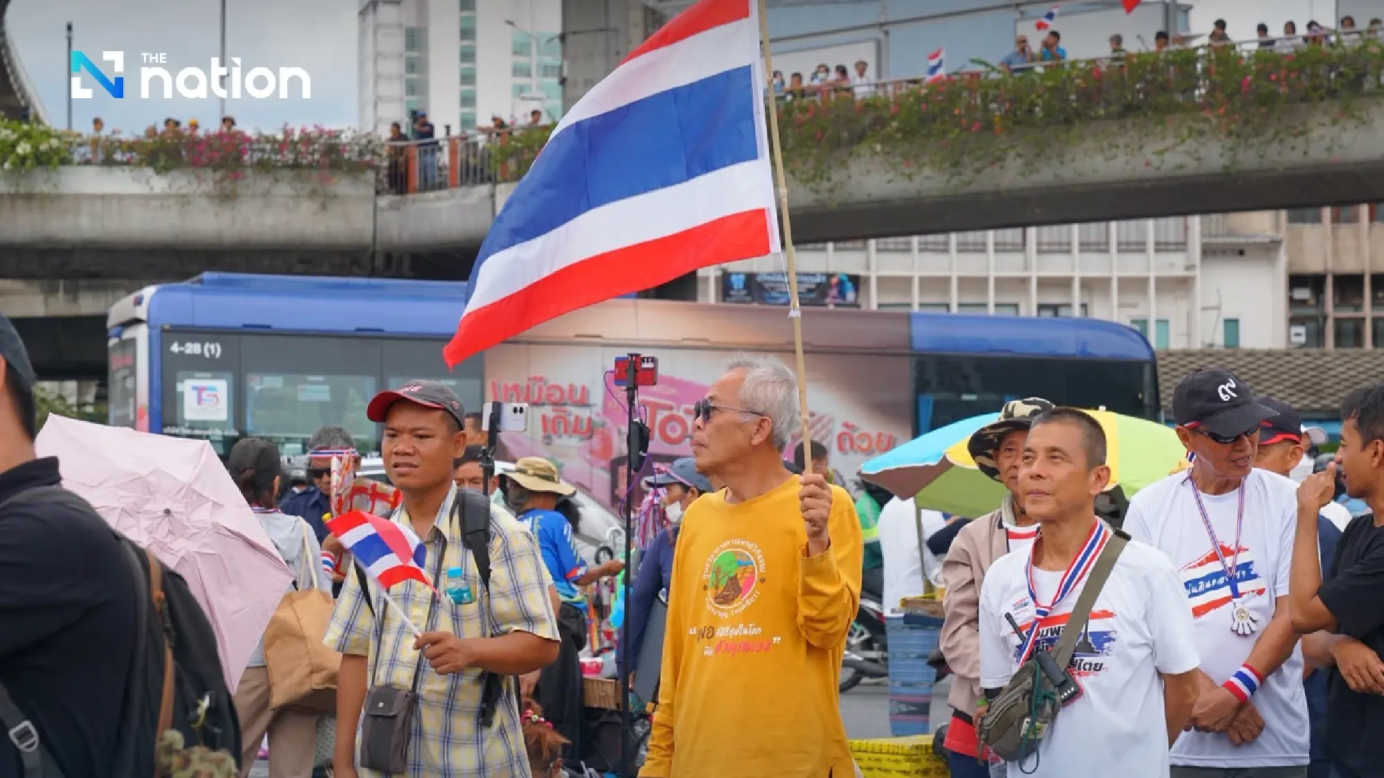 Protesters rally at Victory Monument amid tightened security