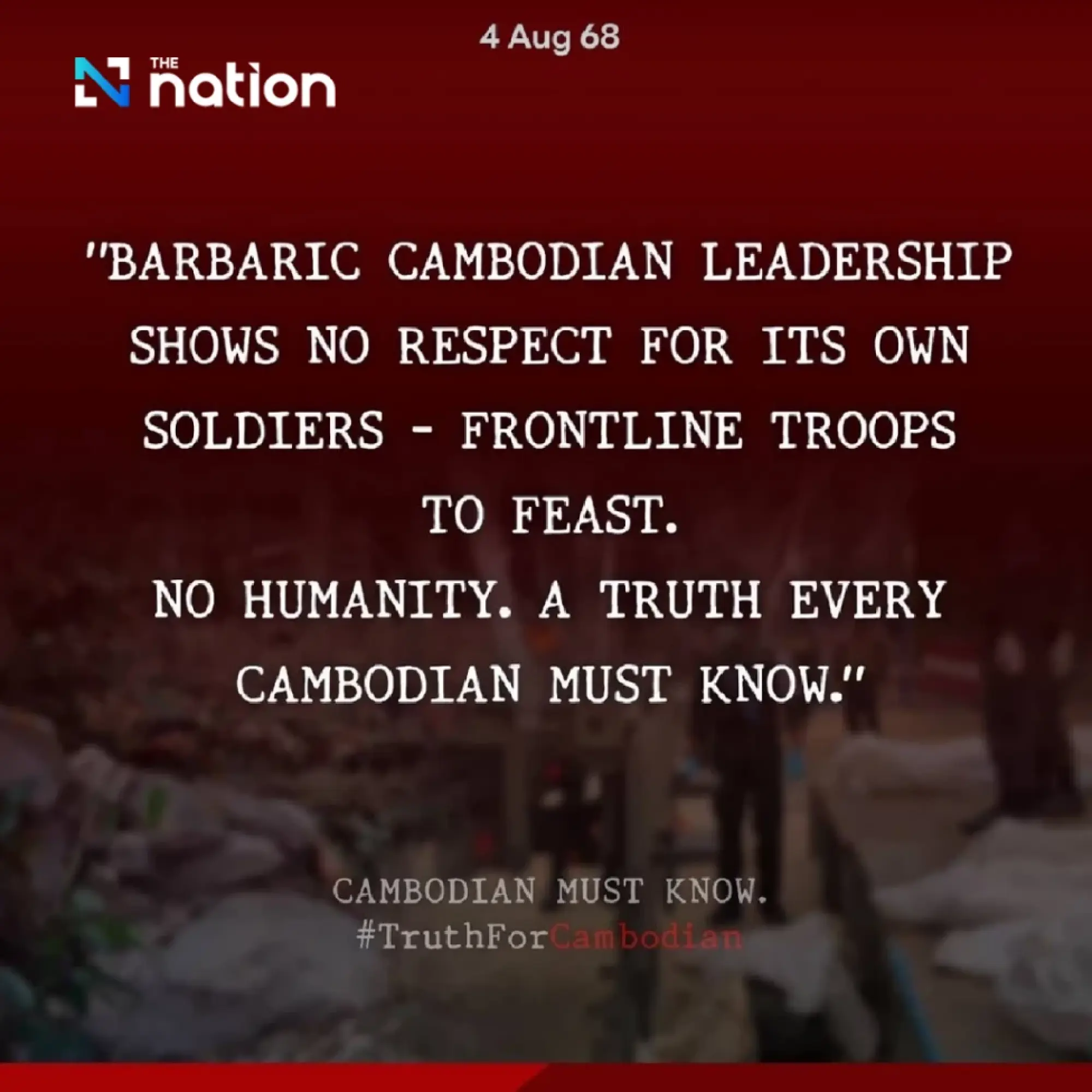Thai military slams Cambodia for abandoning fallen troops on battlefield