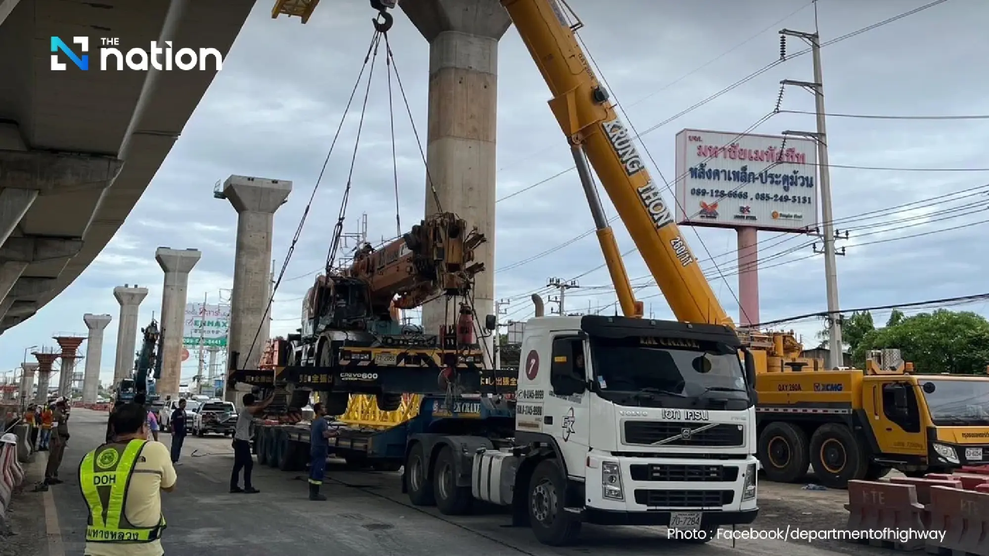 Construction of motorway section over Rama II suspended three days after accident