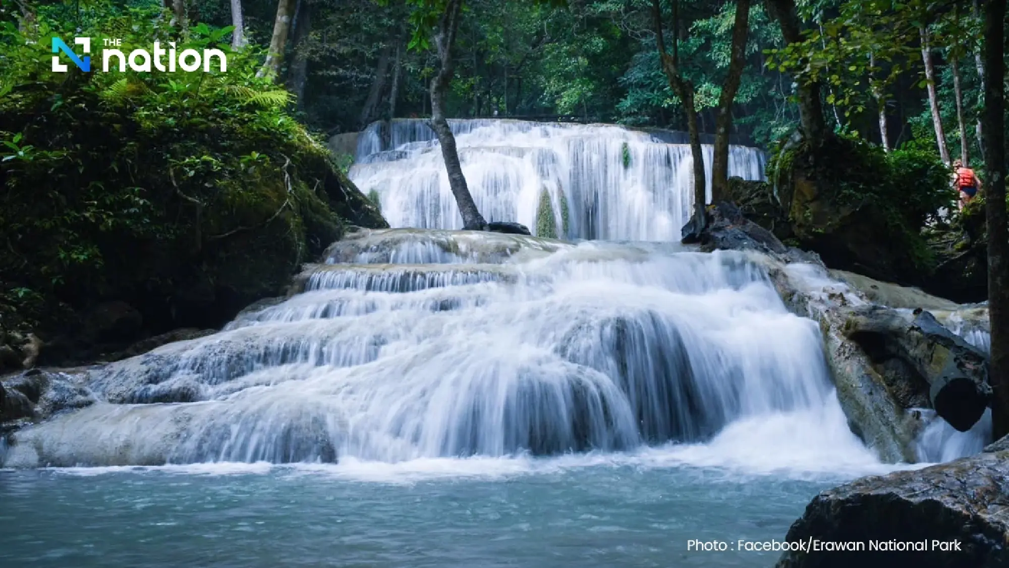 Erawan National Park temporarily bans waterfall swimming as heavy rains swell water levels