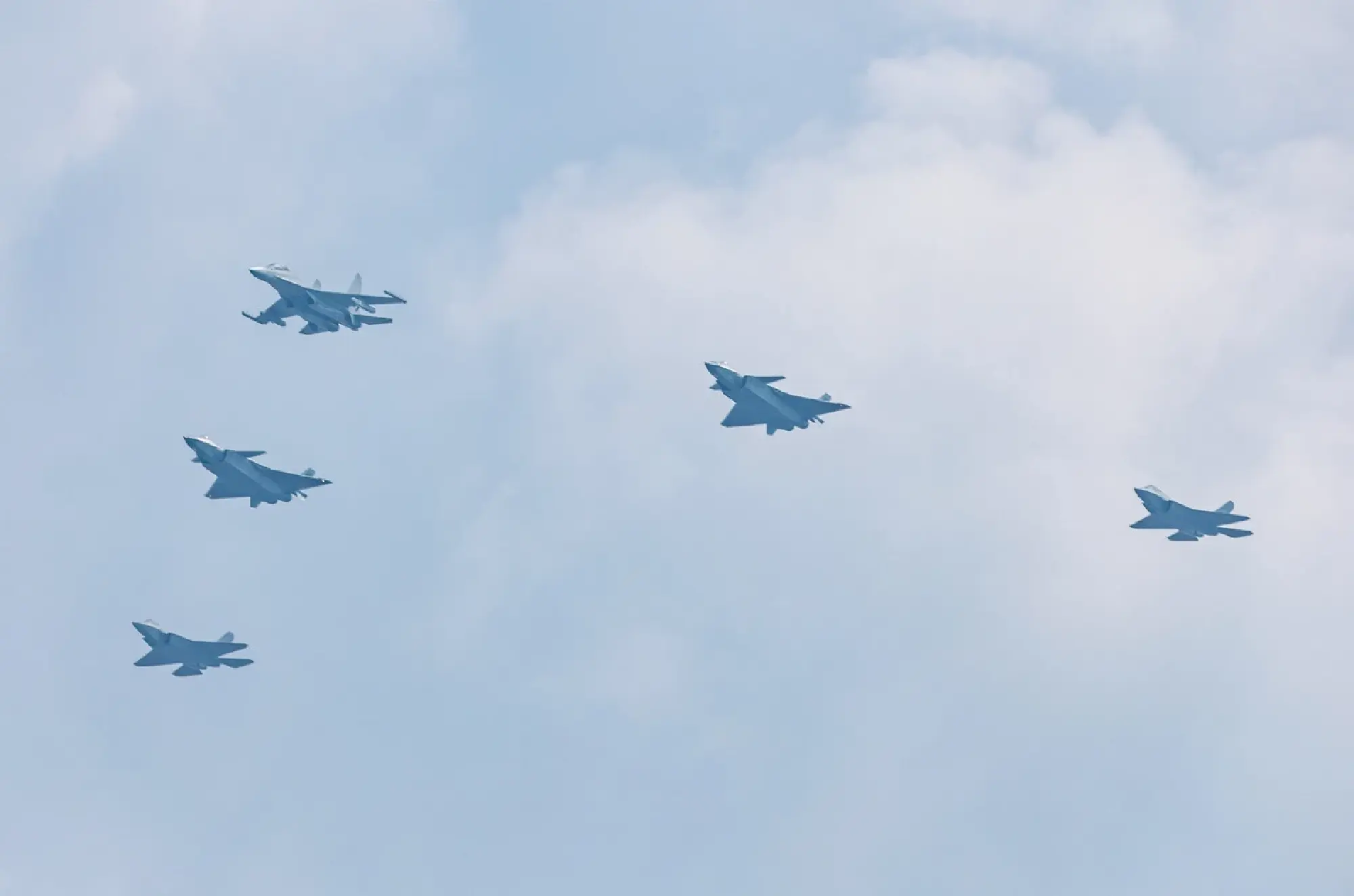 All types of fifth-generation combat planes displayed at V-Day parade