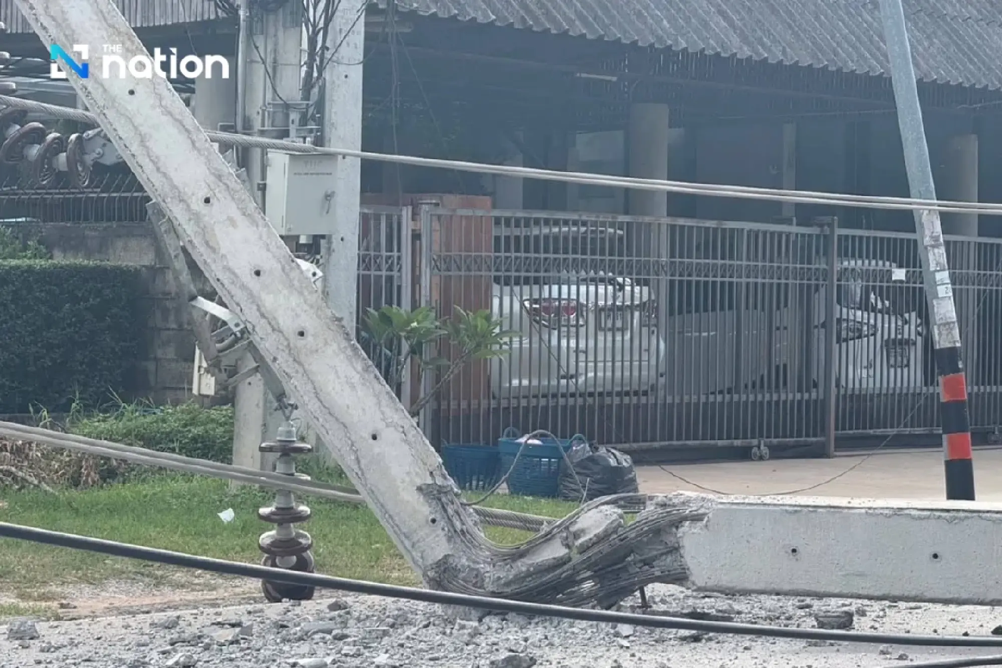 Pickup truck knocks down 52 power poles in Chiang Mai, causing major blackout
