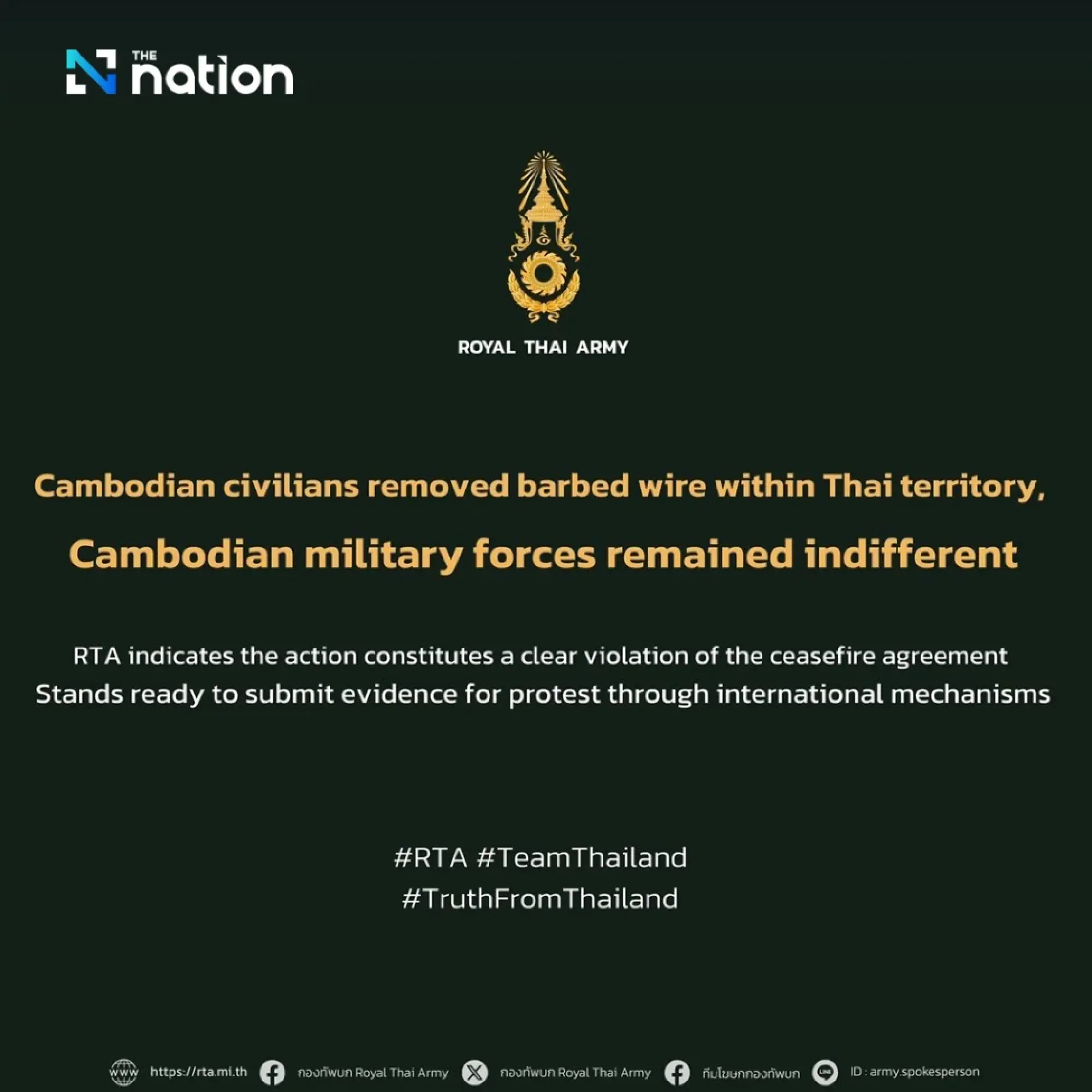 Tension flares as Cambodians dismantle Thai border fence in Sa Kaeo