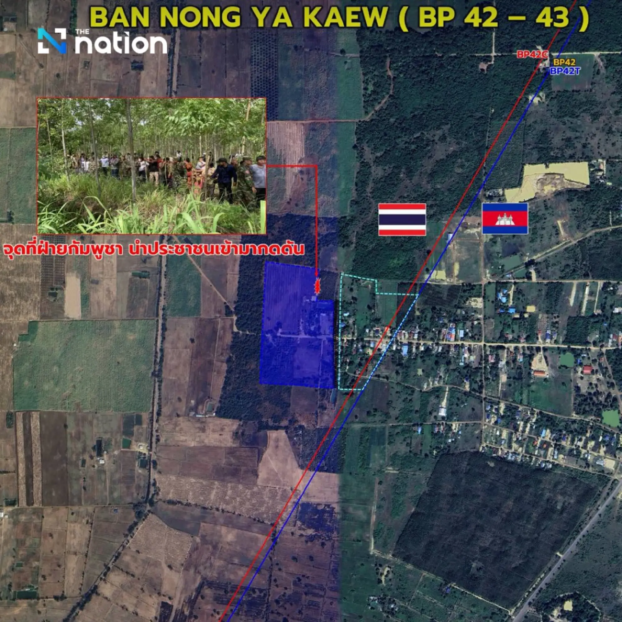 Tension flares as Cambodians dismantle Thai border fence in Sa Kaeo
