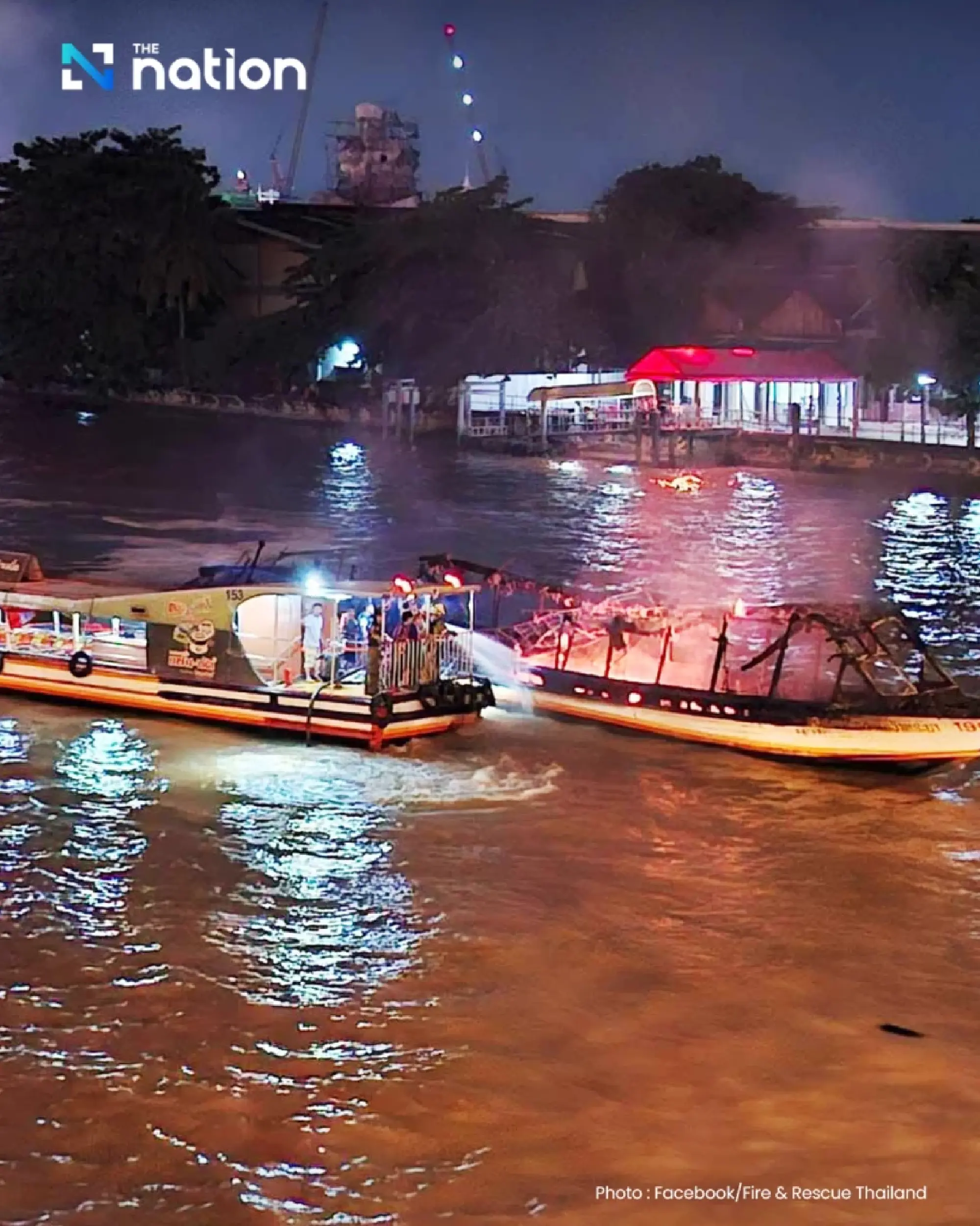 Passenger boats catch fire at Wat Ratchasingkhon pier, no injuries reported