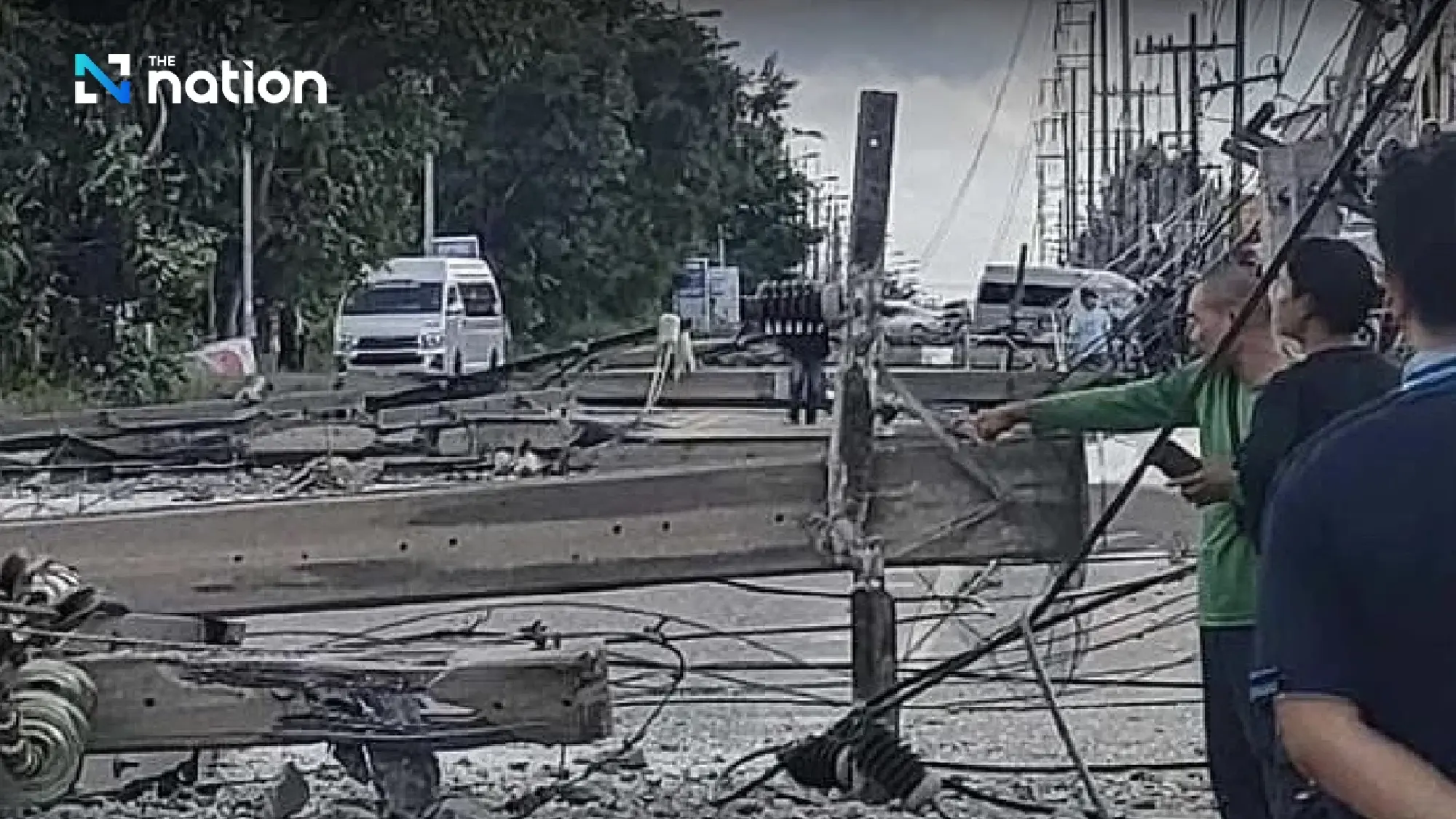 Road accident topples 12 power poles, blackout hits Chonburi