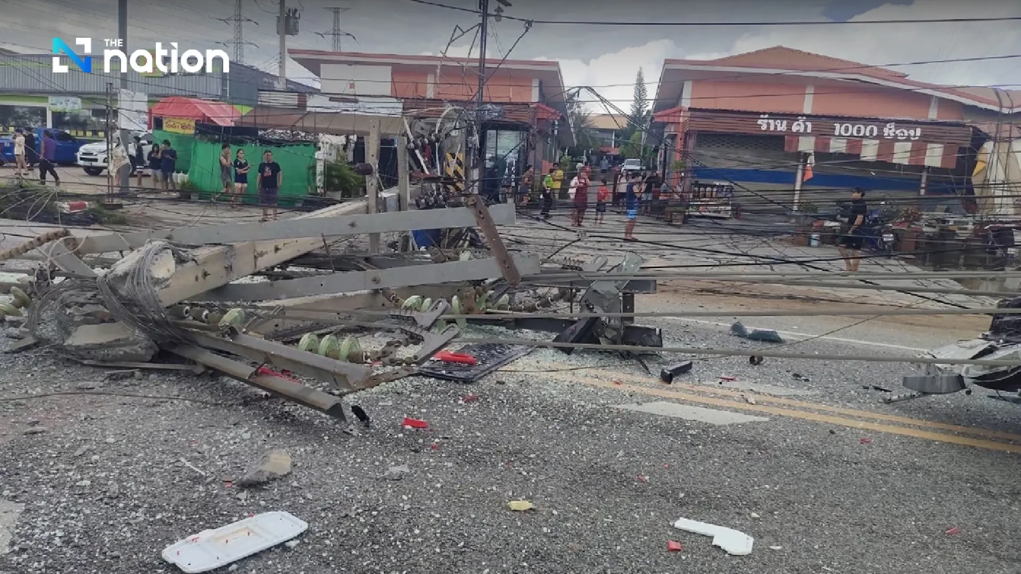 Road accident topples 12 power poles, blackout hits Chonburi