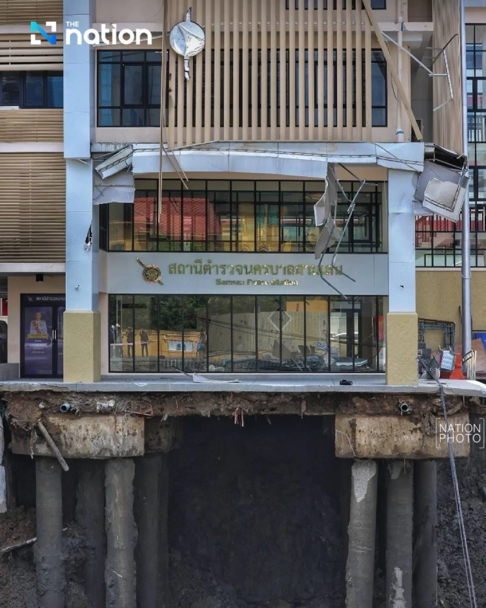 Chadchart confirms road collapse at Vajira Hospital caused by soil entering metro tunnel