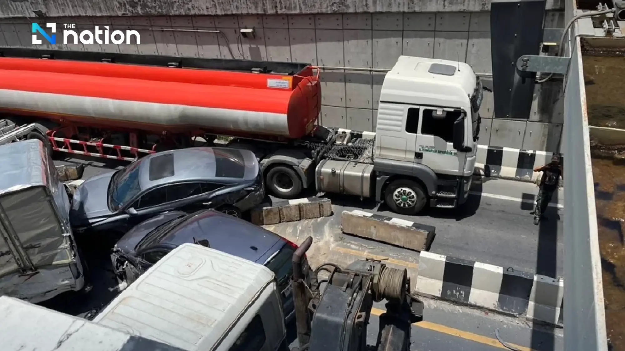 15-vehicle pileup in Phuket’s tunnel injures at least one motorist