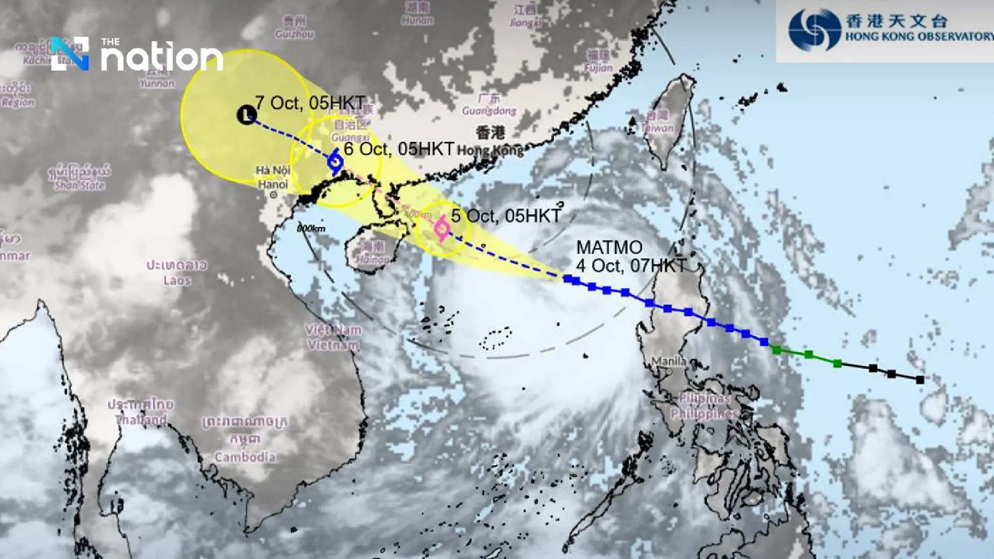 TMD warns of isolated heavy rain as tropical storm “MATMO” intensifies near Vietnam