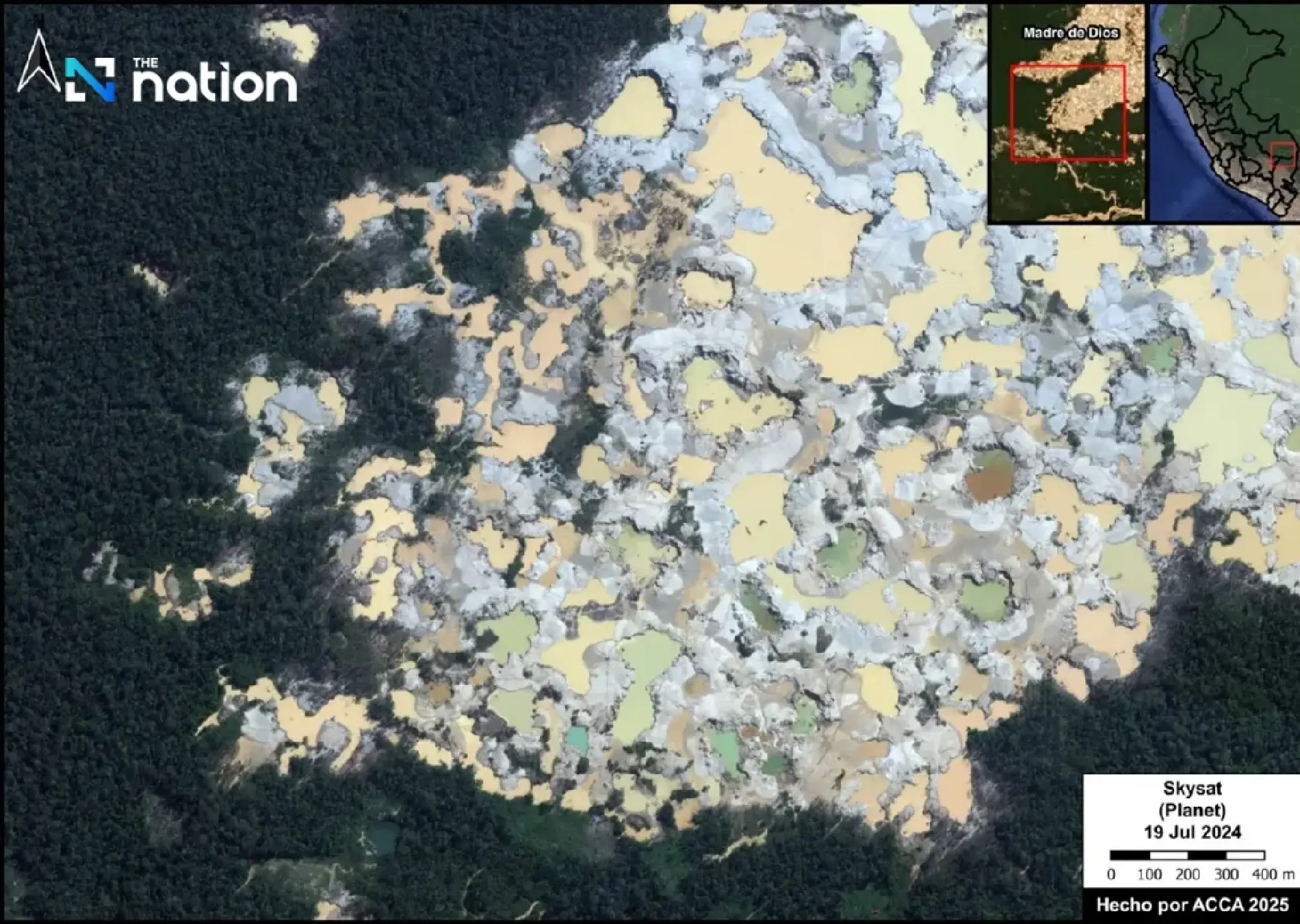 Illegal gold mining devastates 875,000 rai of Peru’s Amazon rainforest