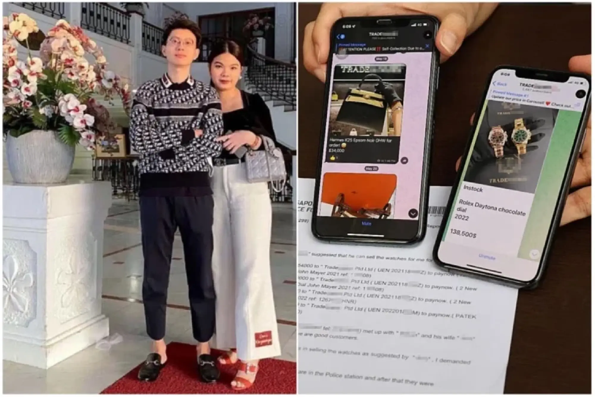 5 years, 10 months’ jail for S’porean man involved in $32m luxury goods scam with Thai wife