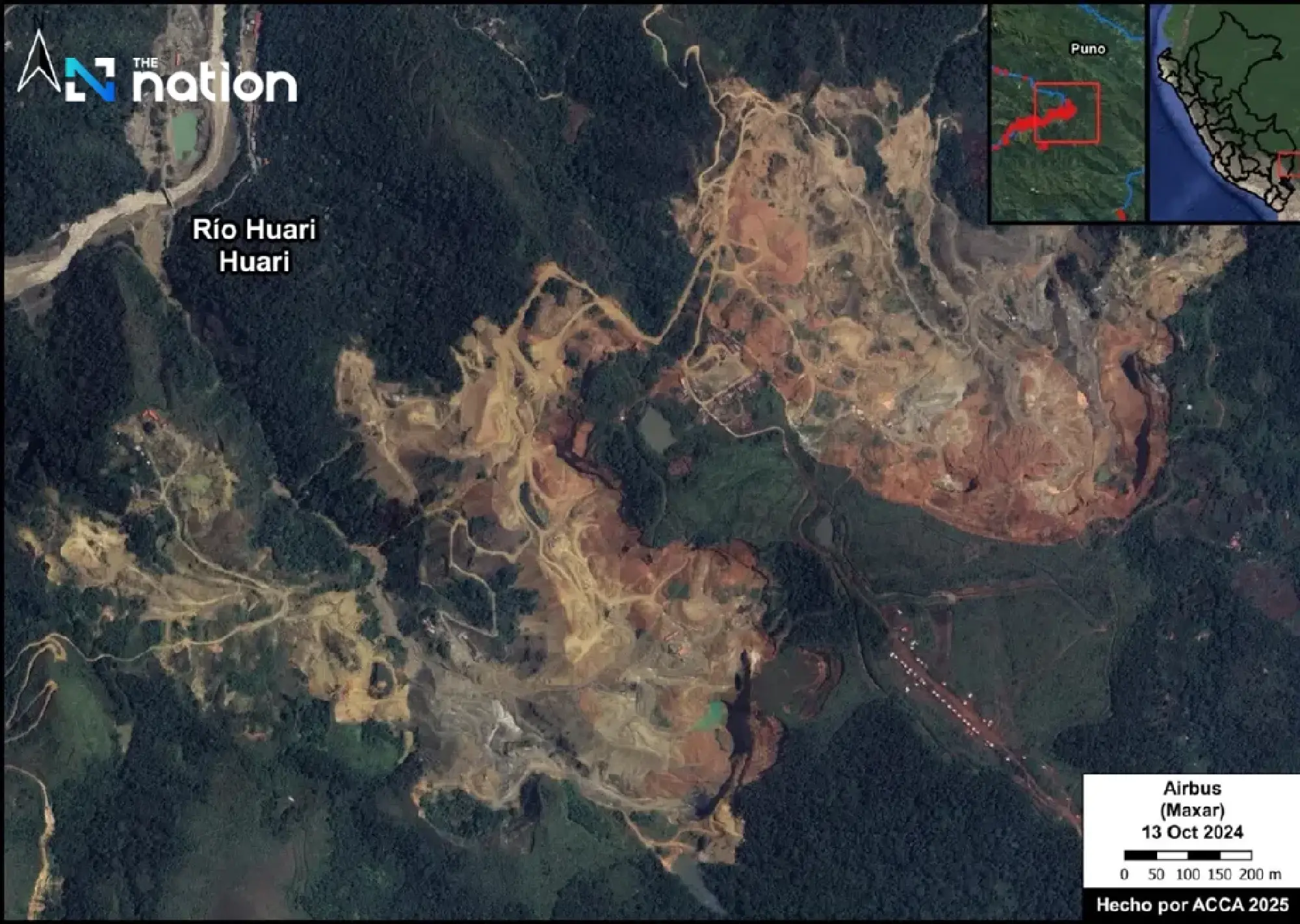 Illegal gold mining devastates 875,000 rai of Peru’s Amazon rainforest
