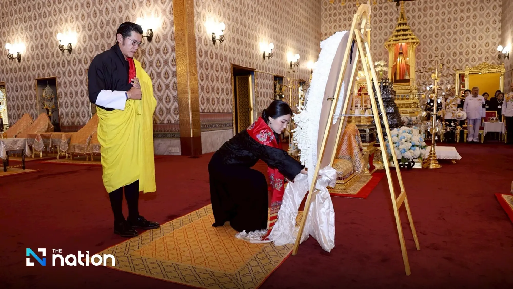 King Jigme and Queen Jetsun Pema of Bhutan pay respects to Queen Sirikit The Queen Mother