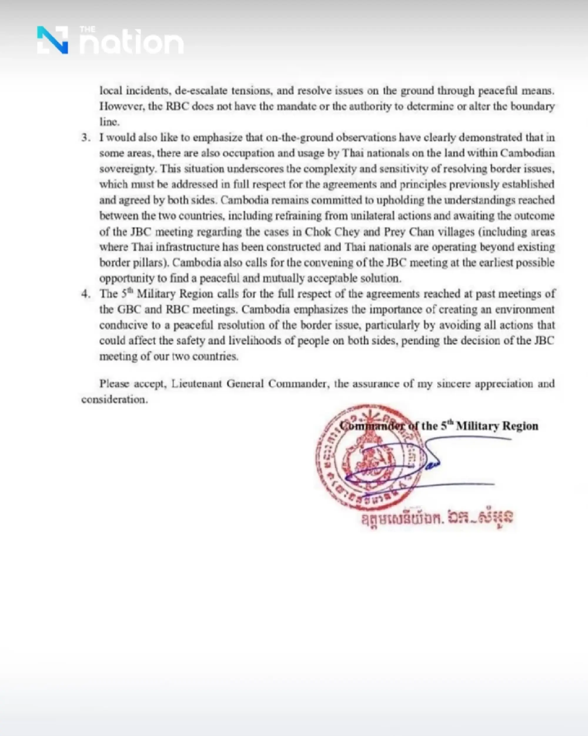 Cambodia rejects Thailand’s call for eviction plan, insists on JBC process