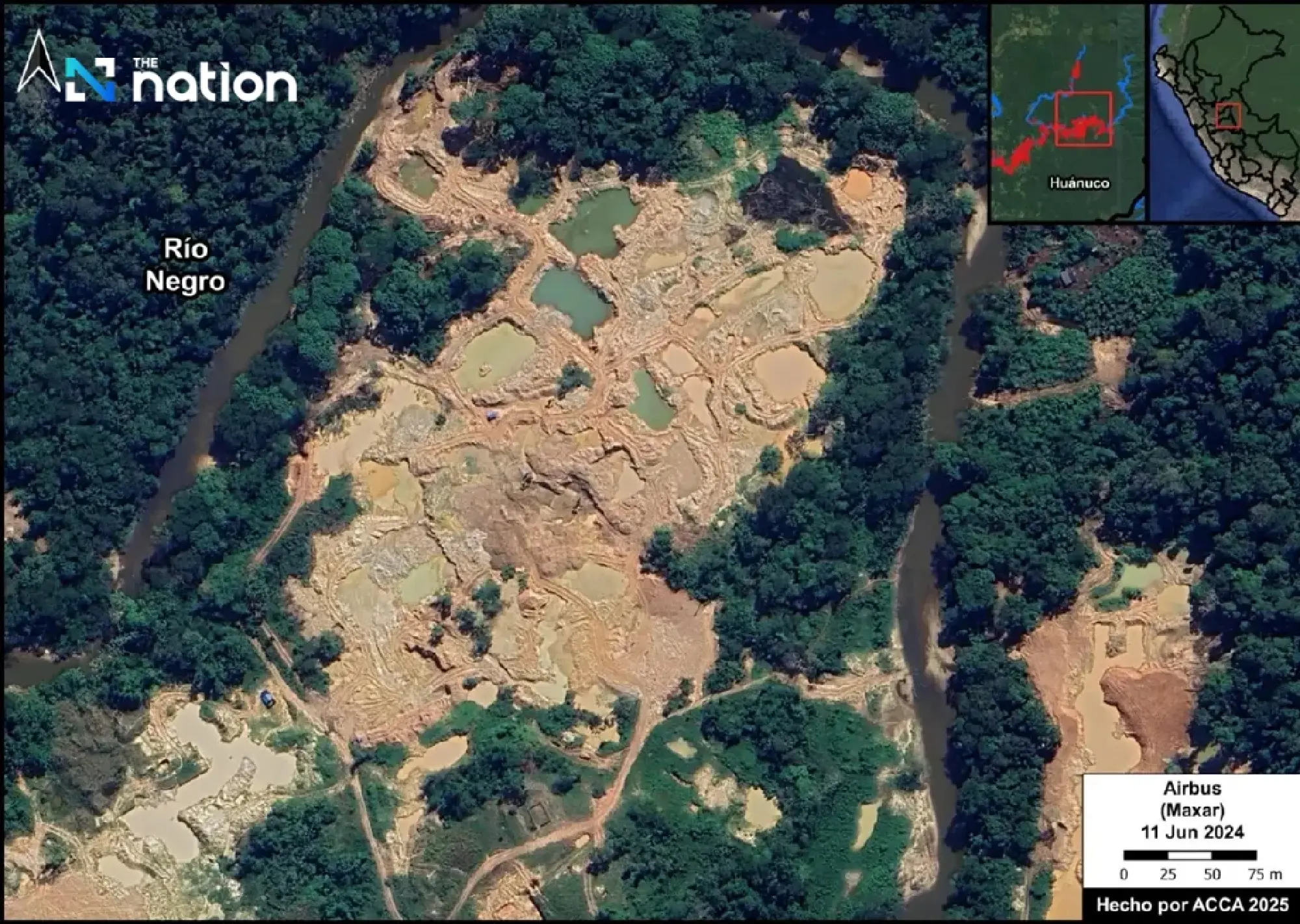 Illegal gold mining devastates 875,000 rai of Peru’s Amazon rainforest