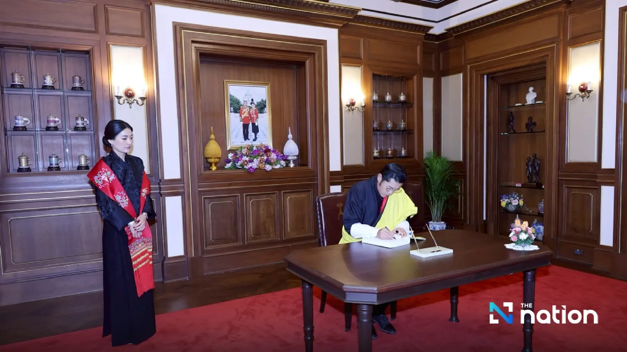 King Jigme and Queen Jetsun Pema of Bhutan pay respects to Queen Sirikit The Queen Mother