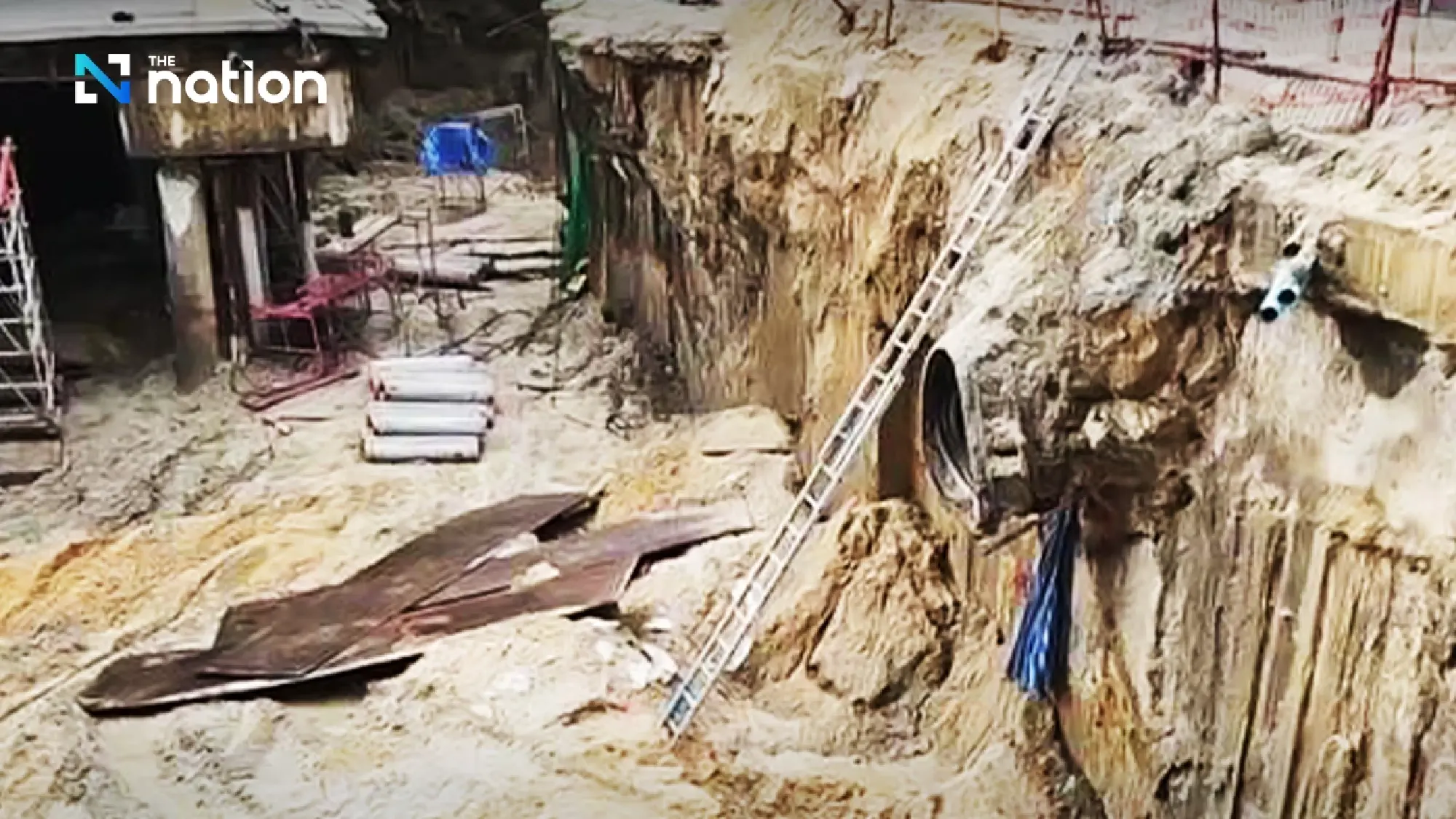 Progress on Sam Sen road sinkhole: Road expected to reopen in 6 days