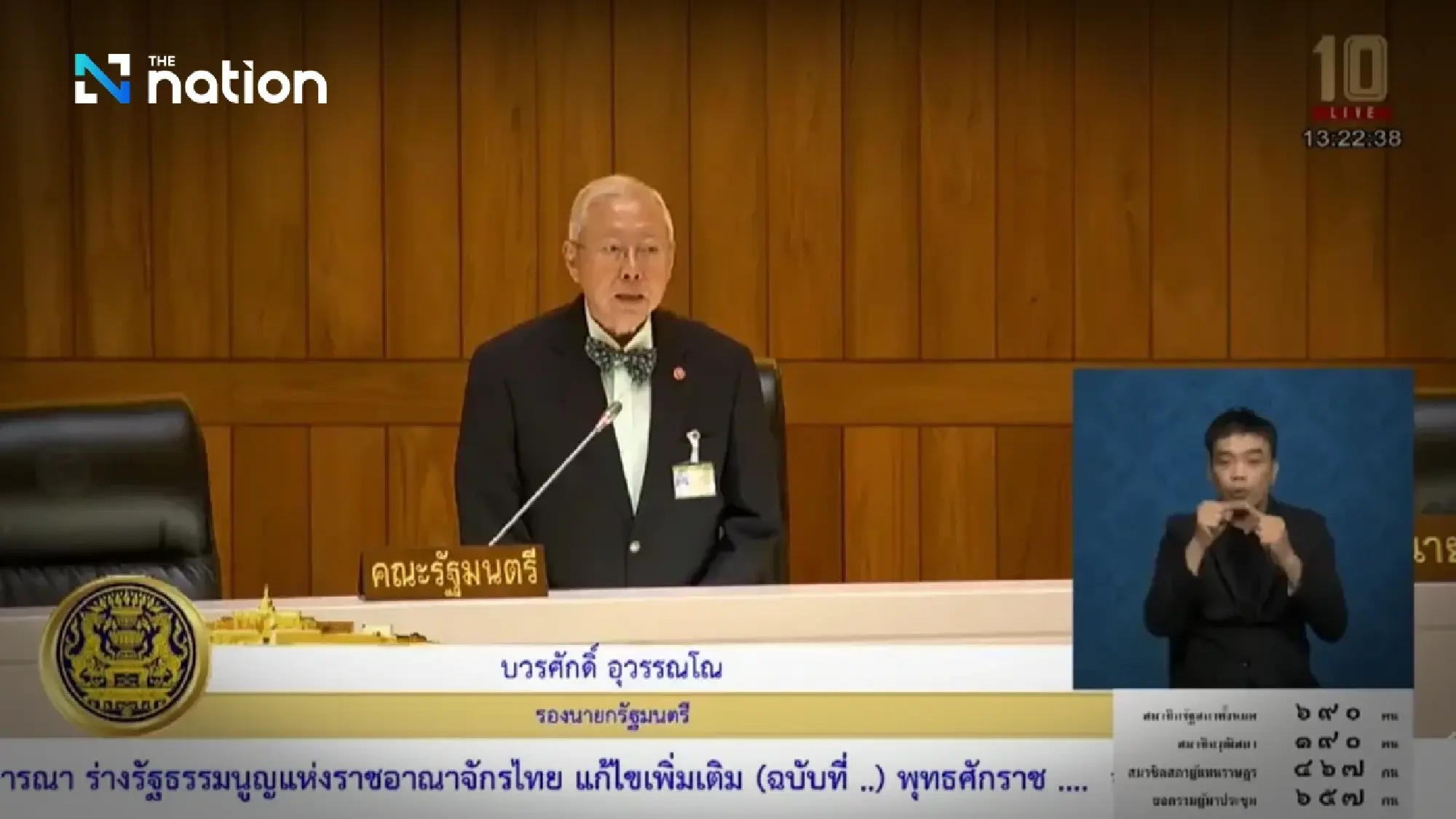 Borwornsak urges passage of charter amendment bills by December 15