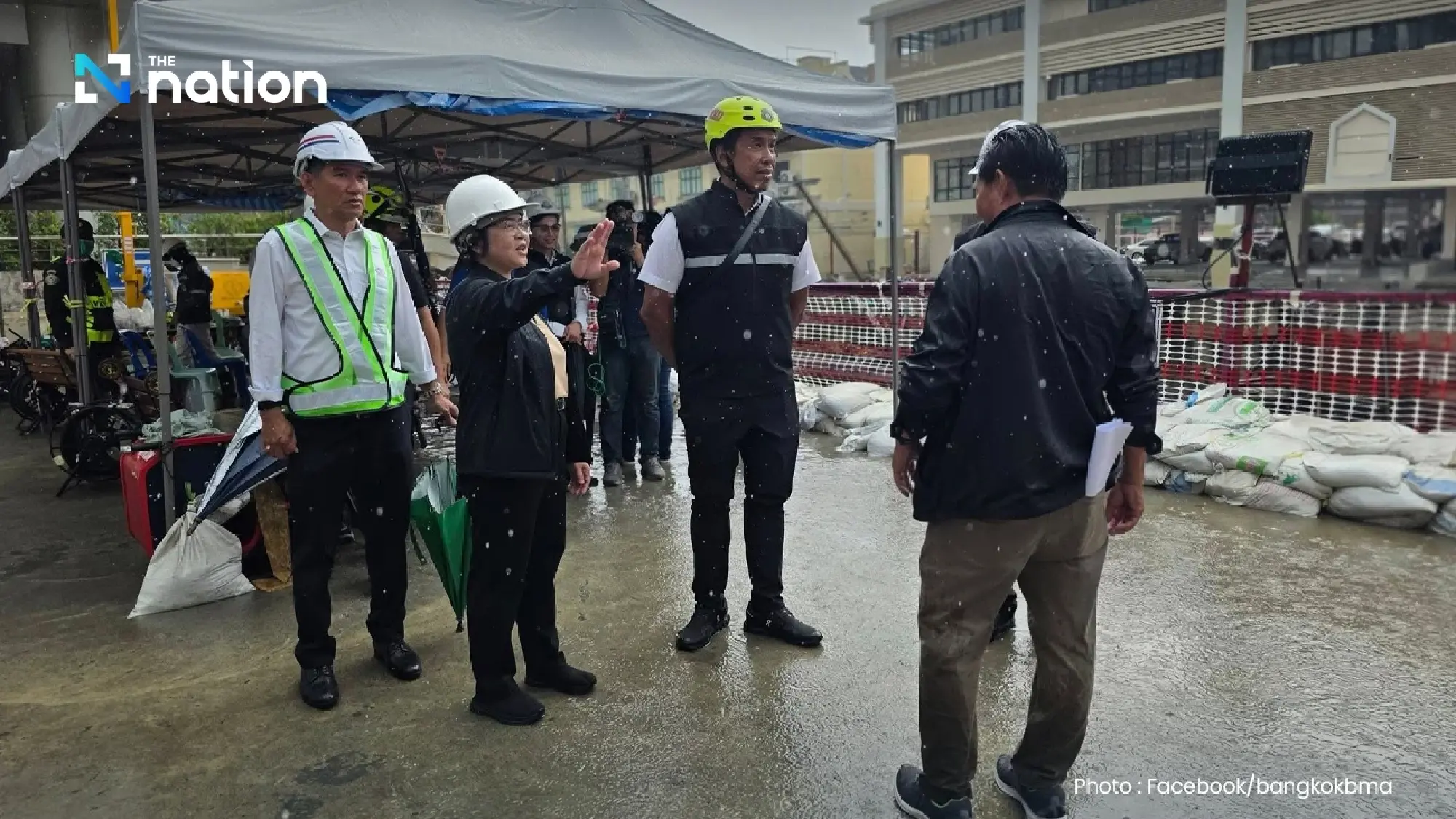 Demolition begins at Samsen police station after landslide worsens building subsidence