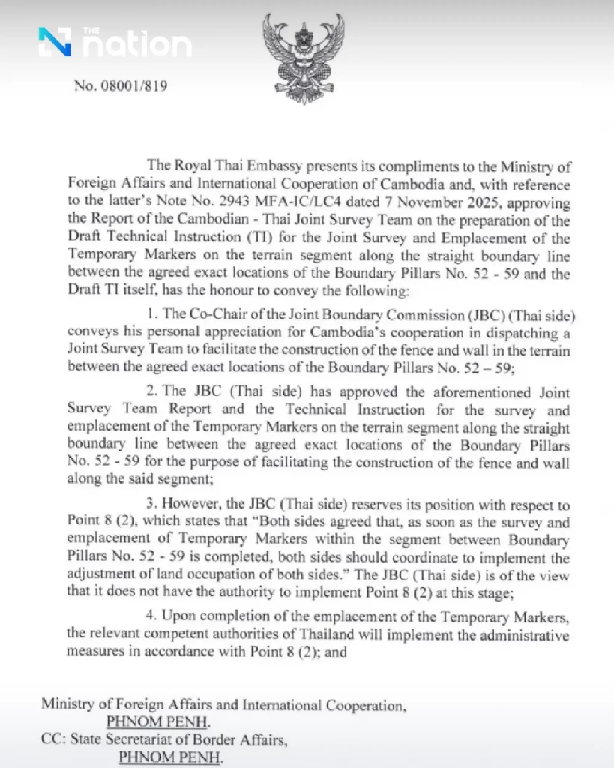 Thailand, Cambodia agree to build border fence in Chanthaburi–Trat sector