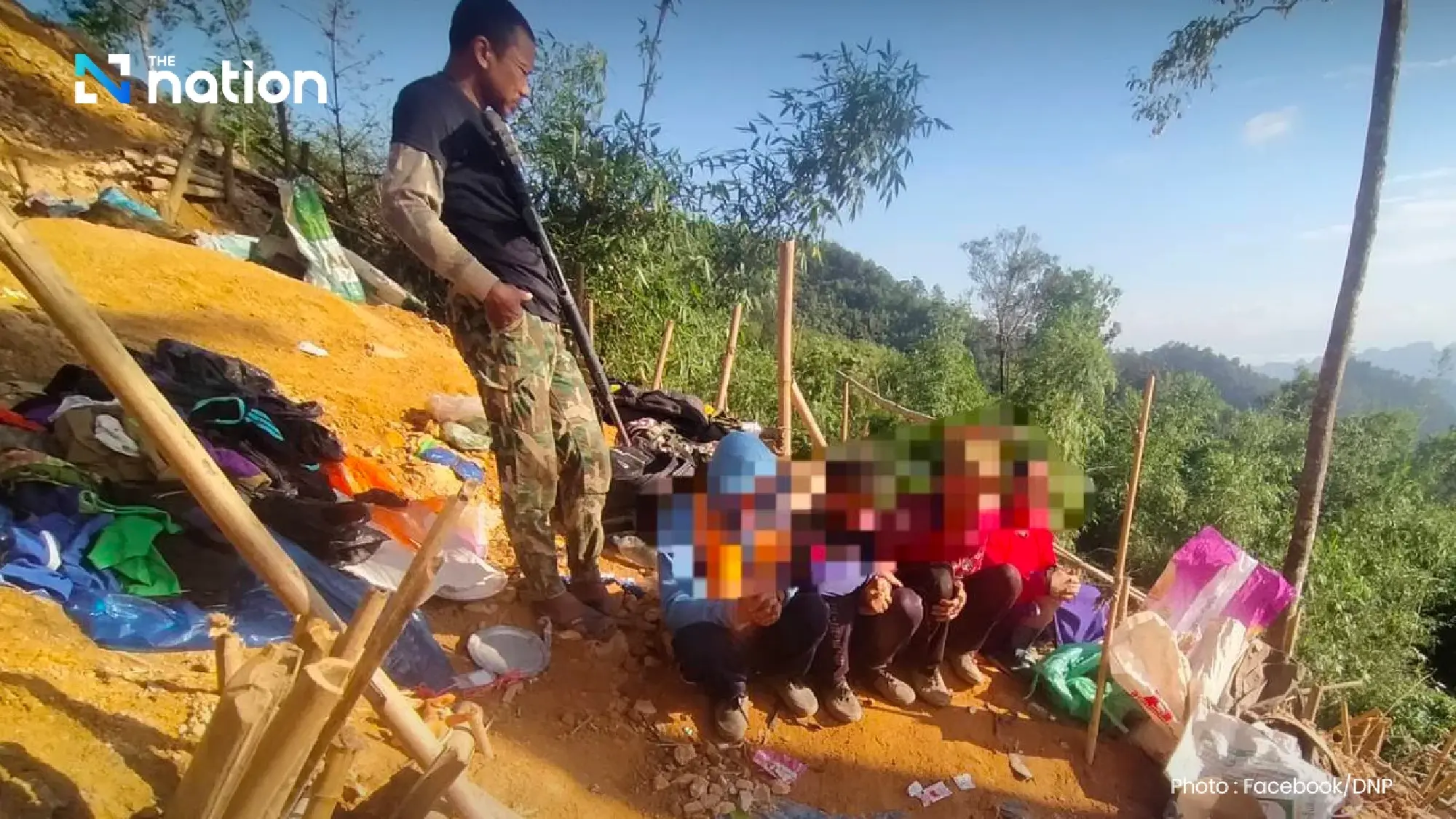Armed foreign illegal miners arrested in Thong Pha Phum gold-digging raid