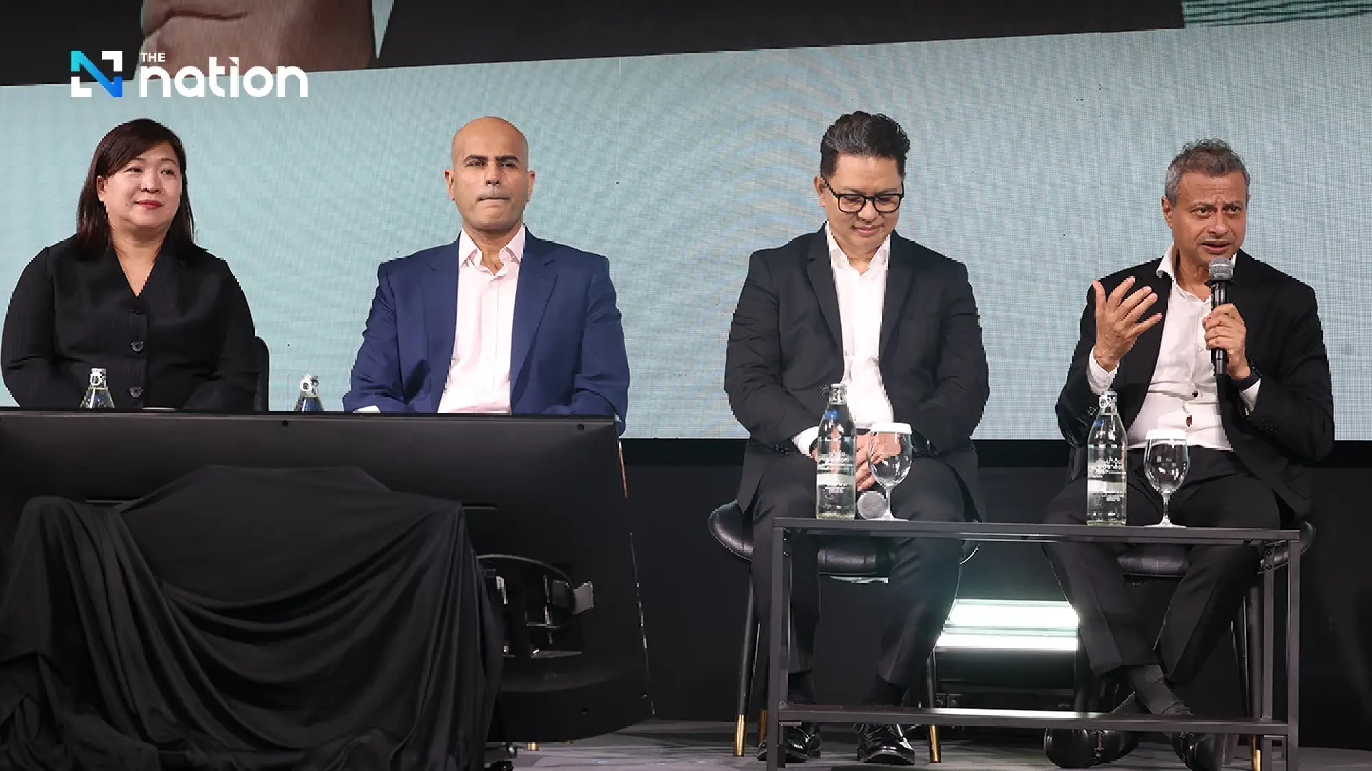 Photo from left to right: Kasama Kongsmak, Digital Economy Promotion Agency (depa); Rehan Ahmed, Marketnode; Dhanawat Suthumpun, Microsoft Thailand; and Ahmed Jamil Mazhari, SMBC.