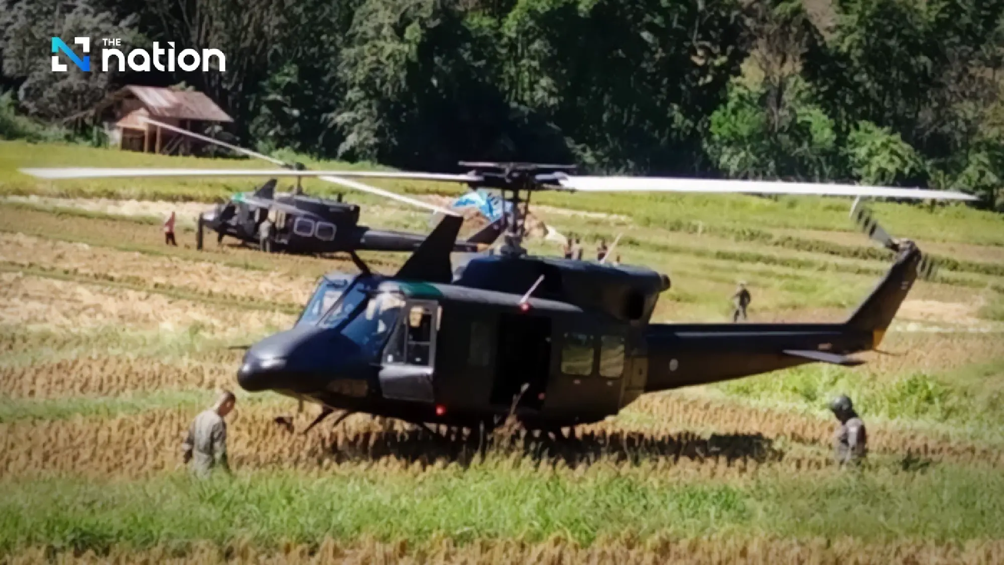 Army logistics supply helicopter makes emergency landing in Mae Hong Son