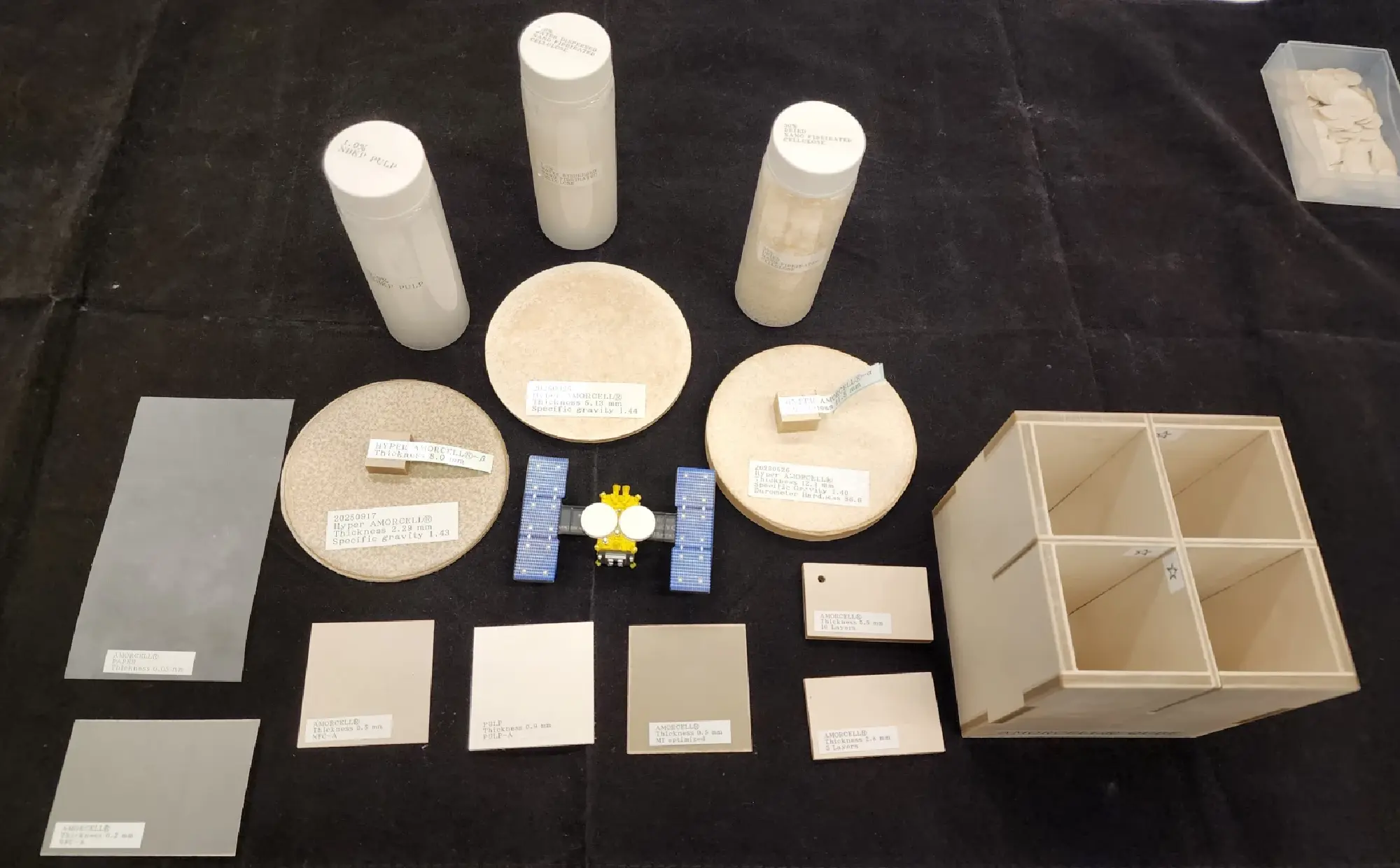 Amorcell processed into various items, pictured in Tokyo on Sept. 25