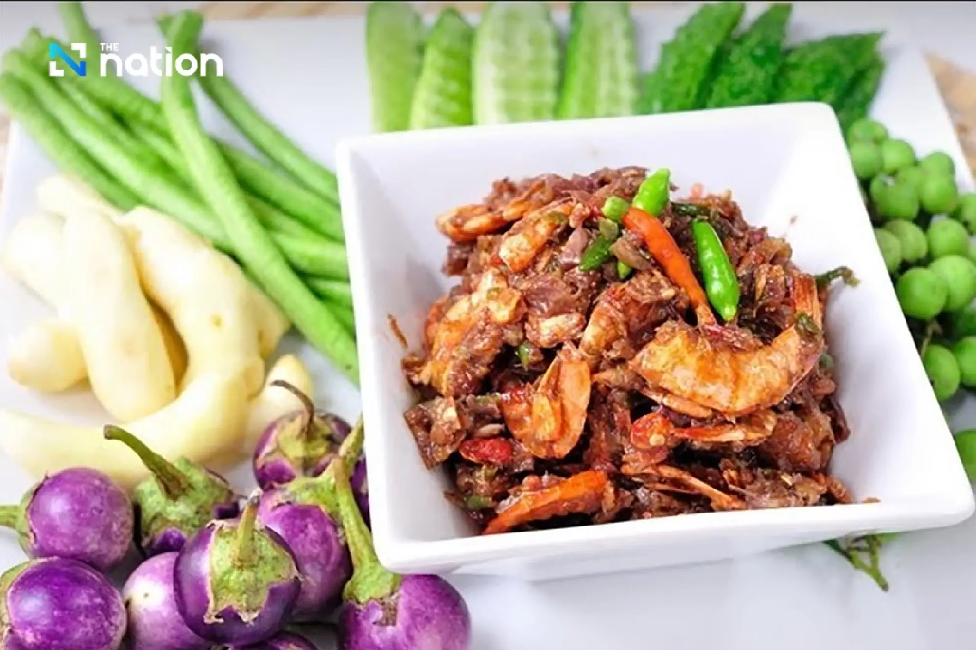 Namprik Goong Siab (น้ำพริกกุ้งเสียบ)