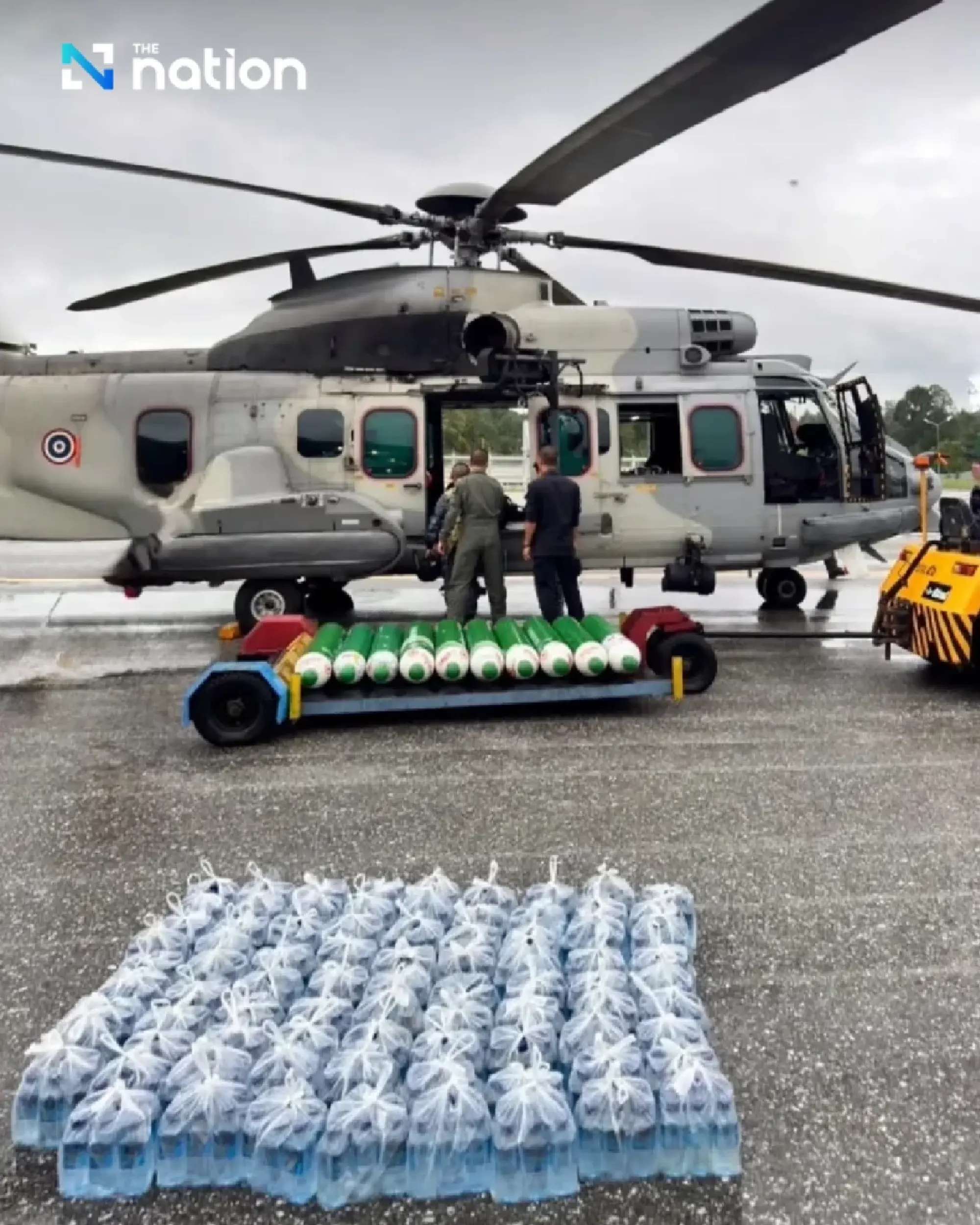 RTAF and Police helicopters airlift operations in Hat Yai flood crisis