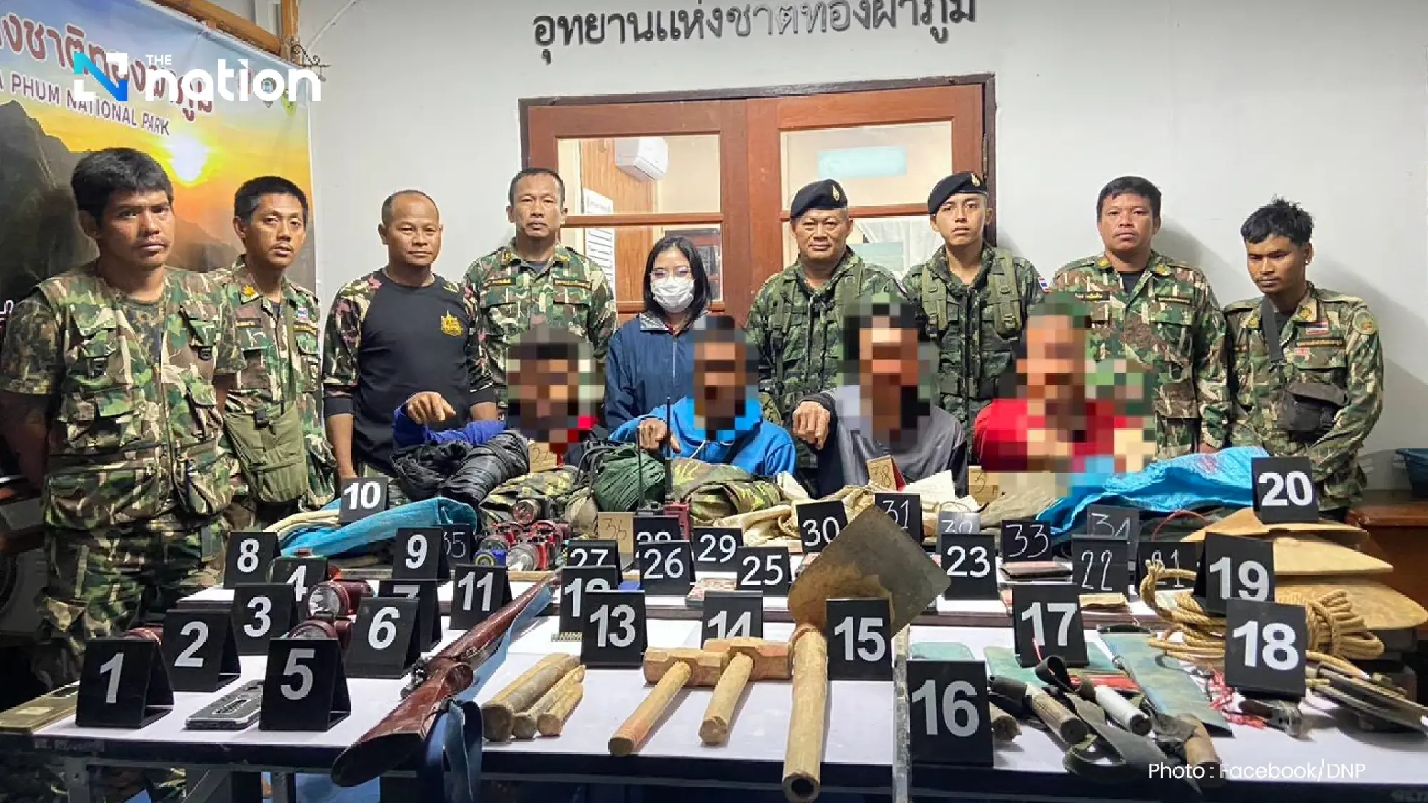 Armed foreign illegal miners arrested in Thong Pha Phum gold-digging raid
