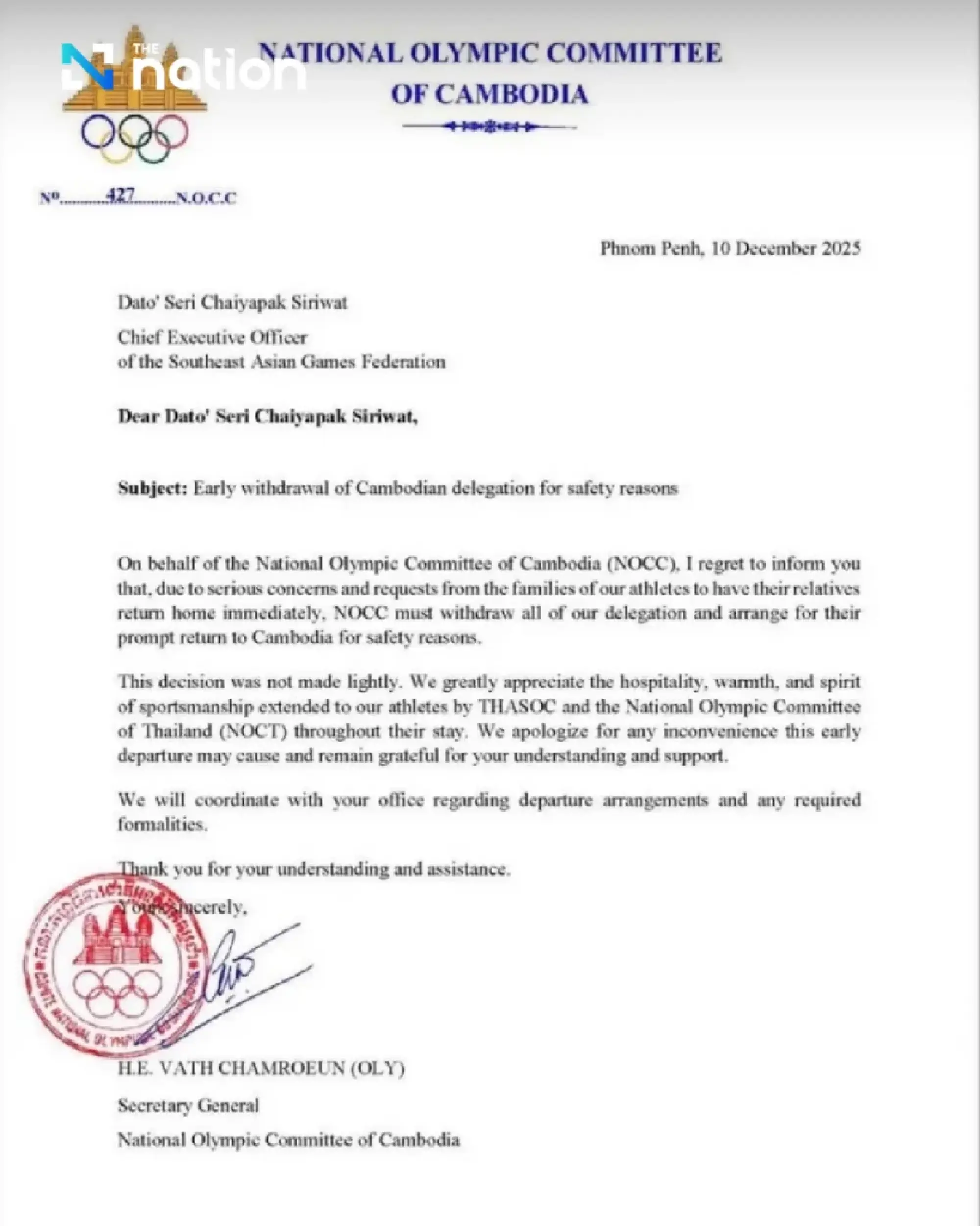Cambodia pulls out of 33rd SEA Games over border fears