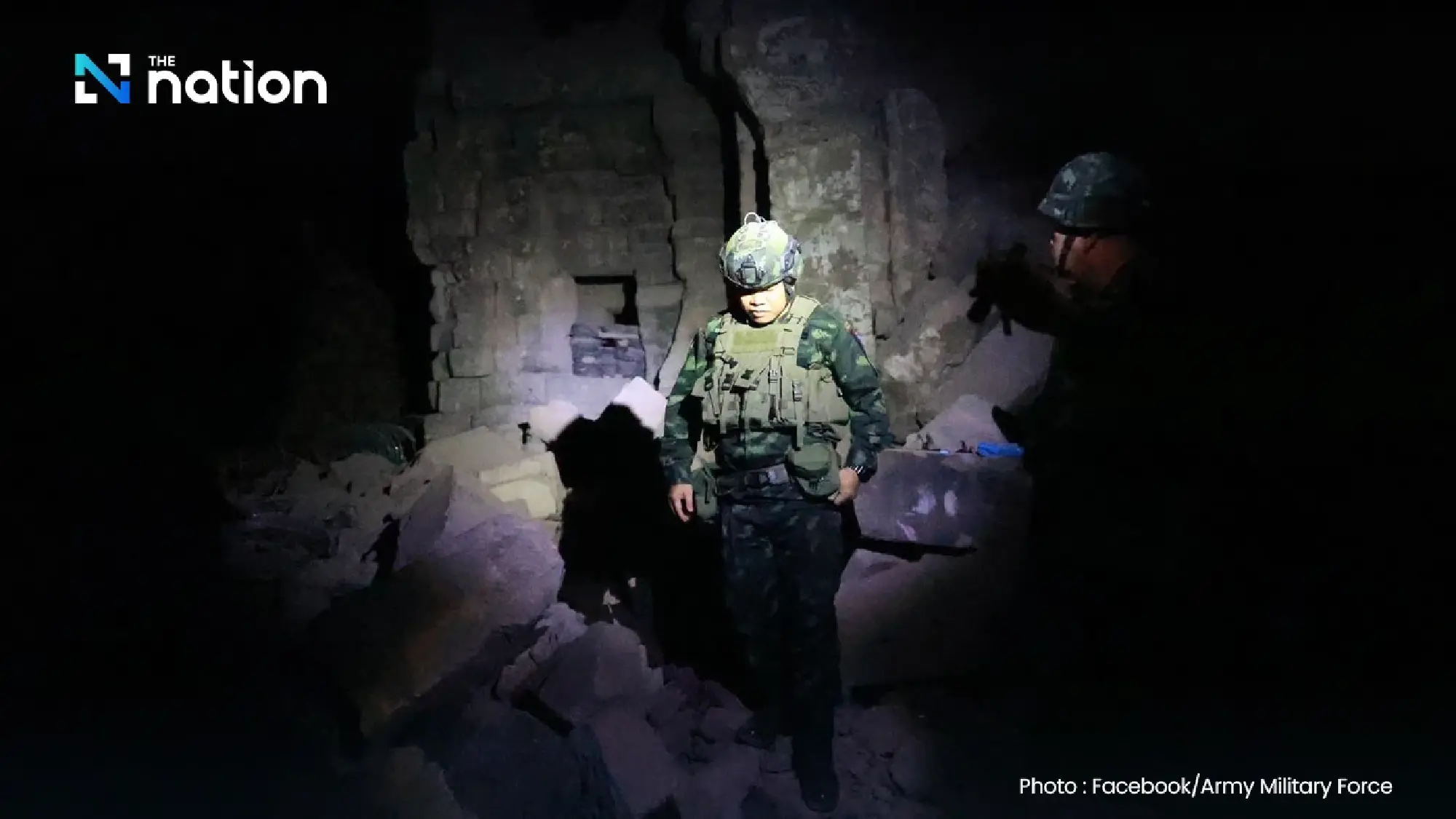 Second Army commander inspects seized Cambodian weapons at Hill 350