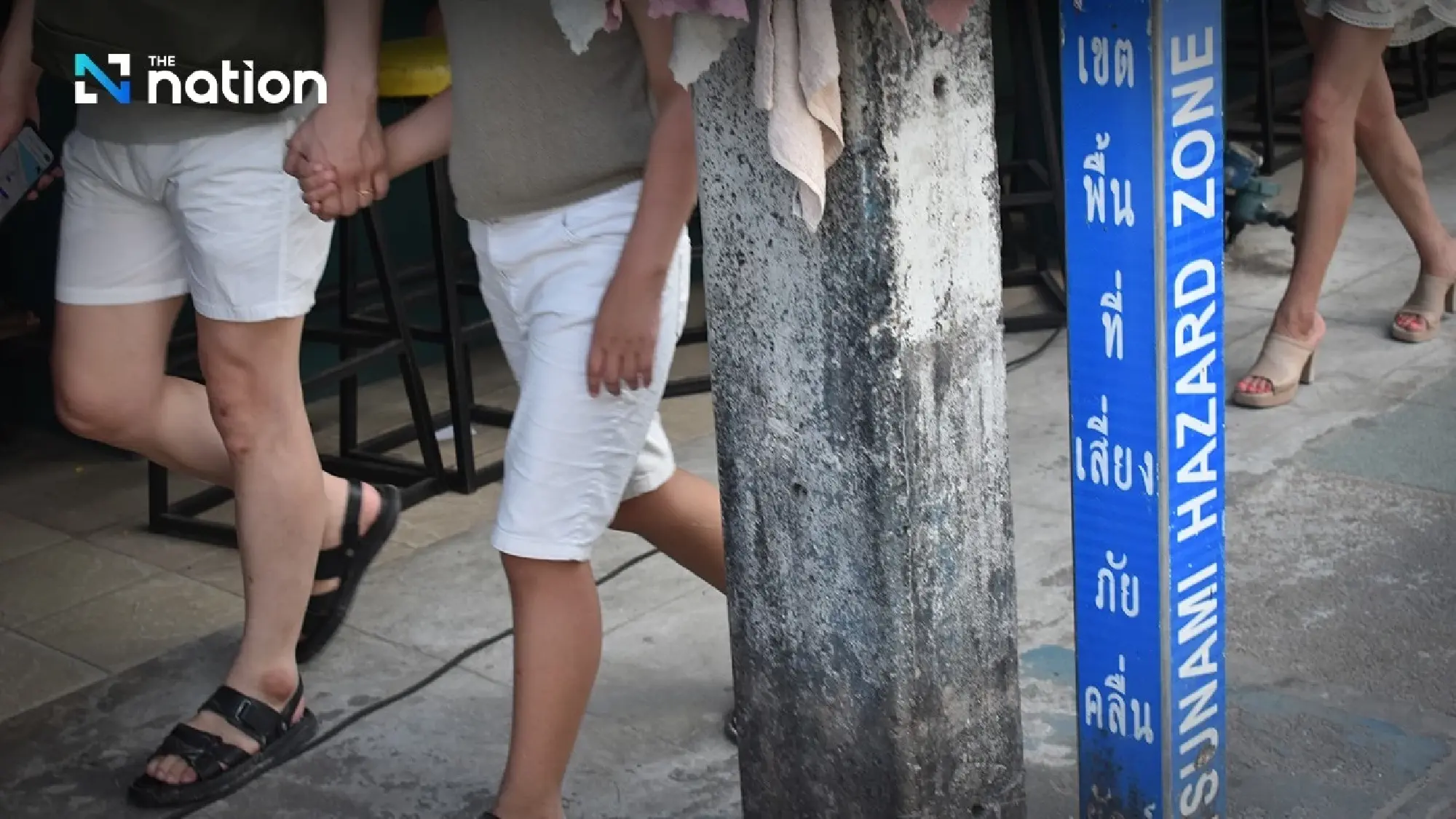 A tsunami warning sign in Patong