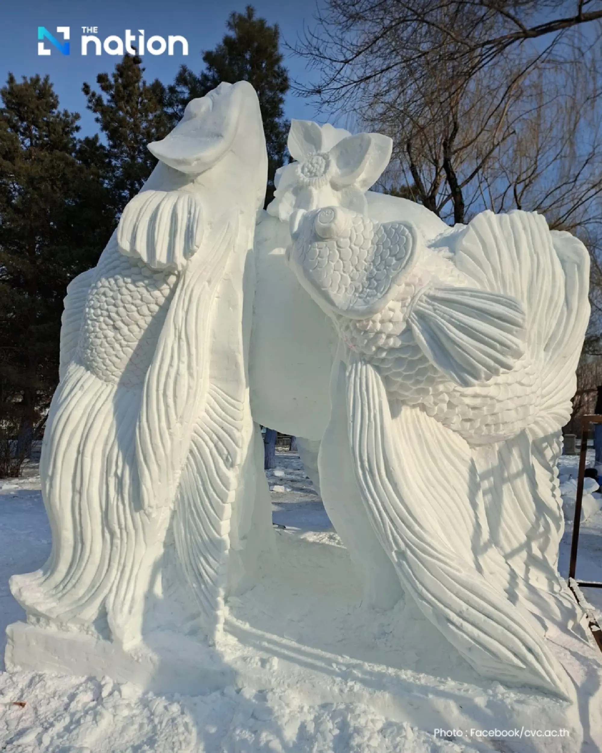 Thai vocational students win Harbin snow sculpture title
