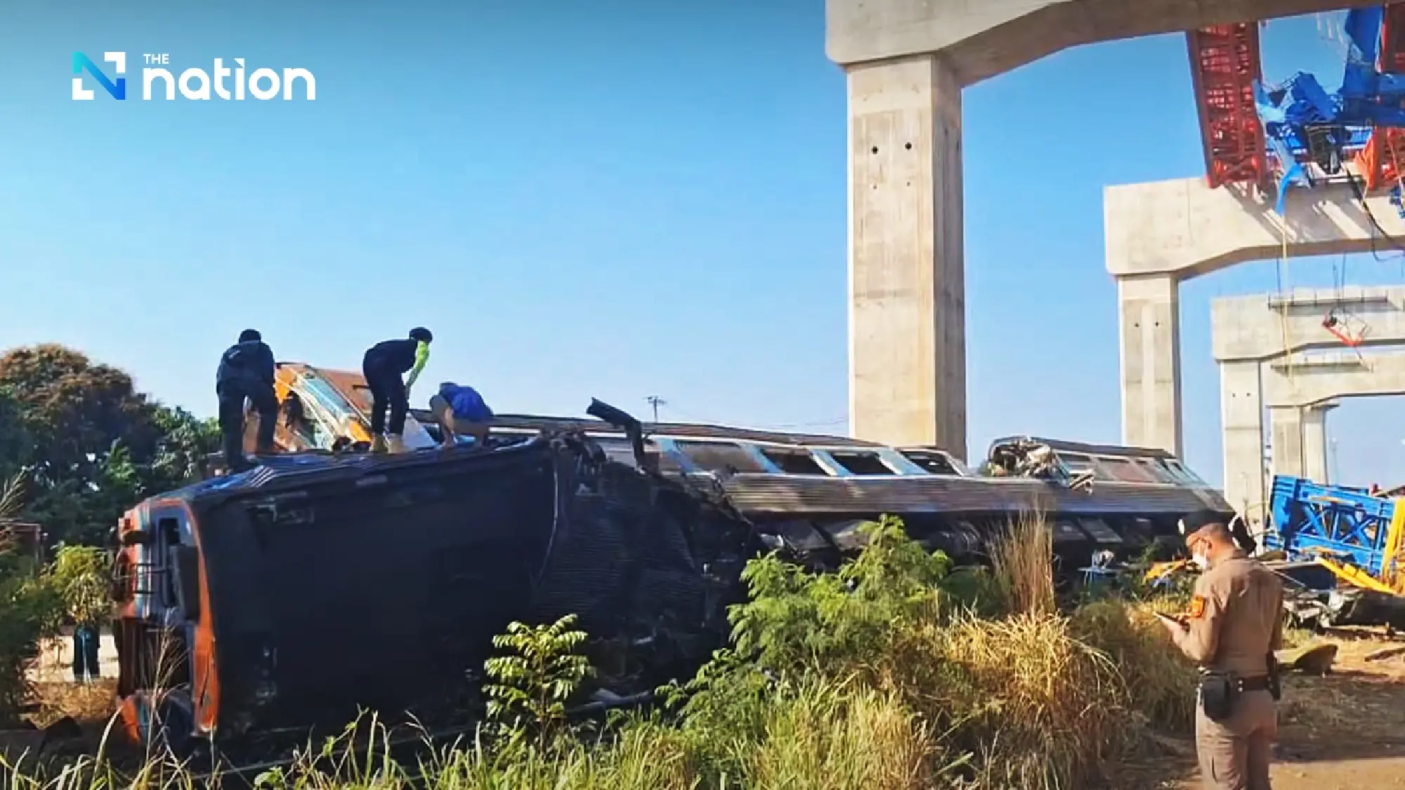 Crane falls onto tracks, causing deadly train crash in Nakhon Ratchasima, 40+ injured